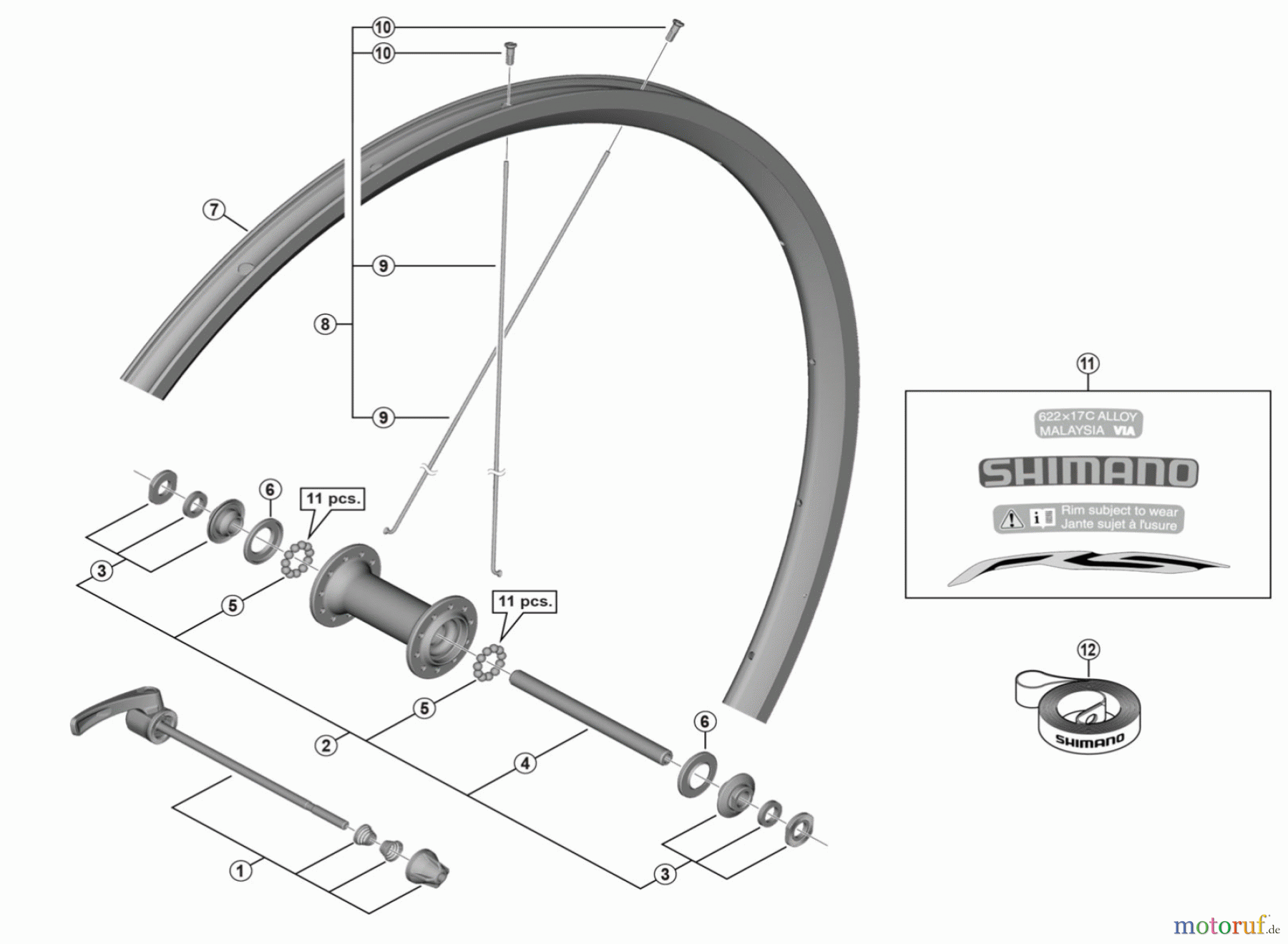 Shimano WH Wheels - Laufräder WH-RS100-CL-F Front Wheel