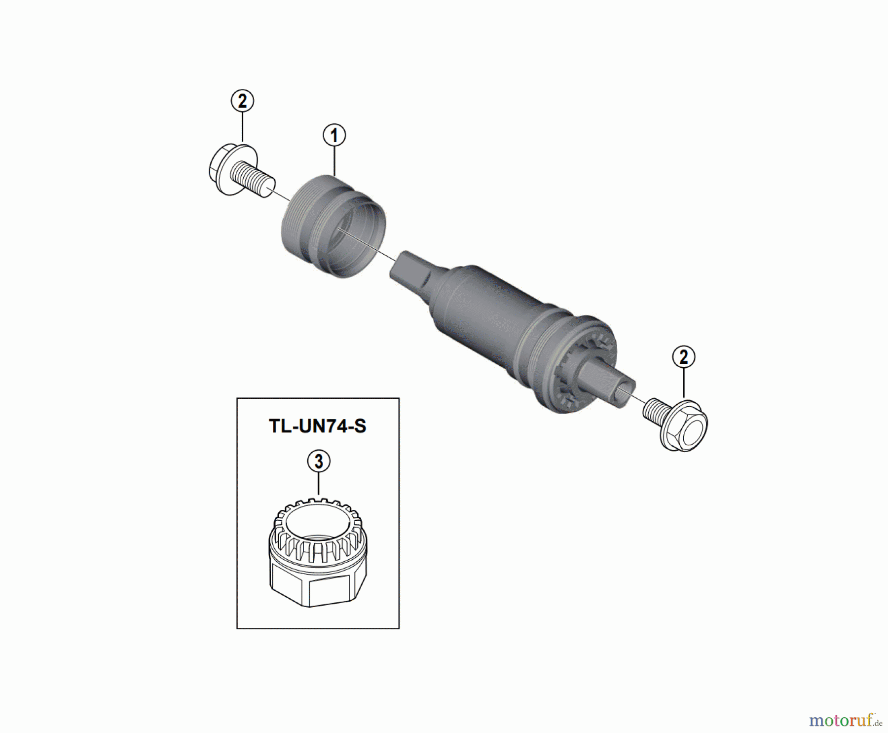 Shimano BB Bottom Bracket- Tretlager BB-UN100, BB-UN100-K Bottom Bracket Assembly