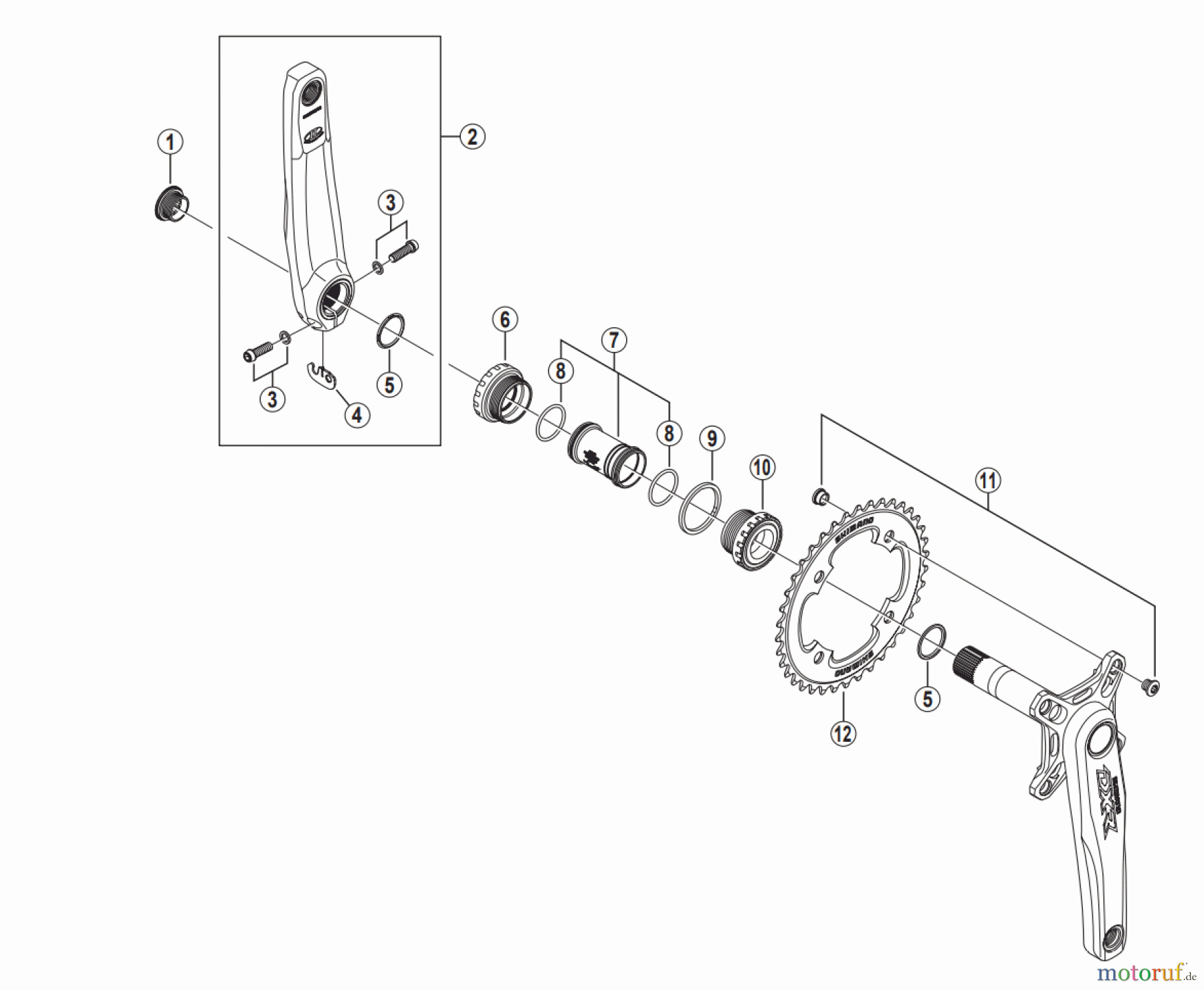 Shimano FC Front Chainwheel - Kurbelsatz, Vorderes Kettenblatt FC-MX71 DXR Front Chainwheel