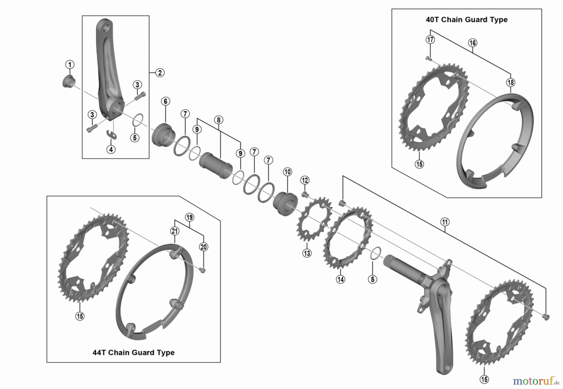 Shimano FC Front Chainwheel - Kurbelsatz, Vorderes Kettenblatt FC-MT300-3 Crankset