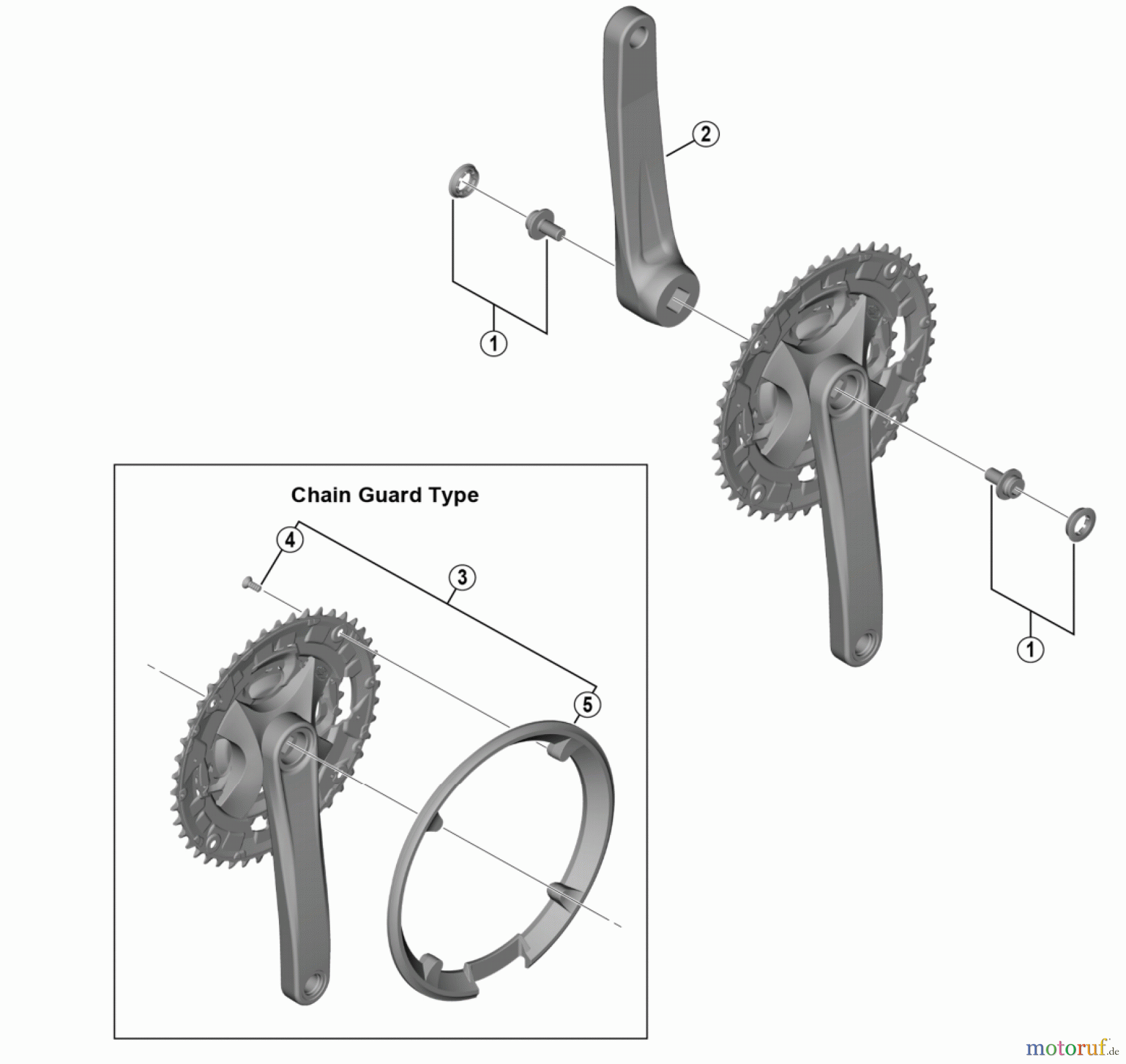 Shimano FC Front Chainwheel - Kurbelsatz, Vorderes Kettenblatt FC-MT101 Crankset