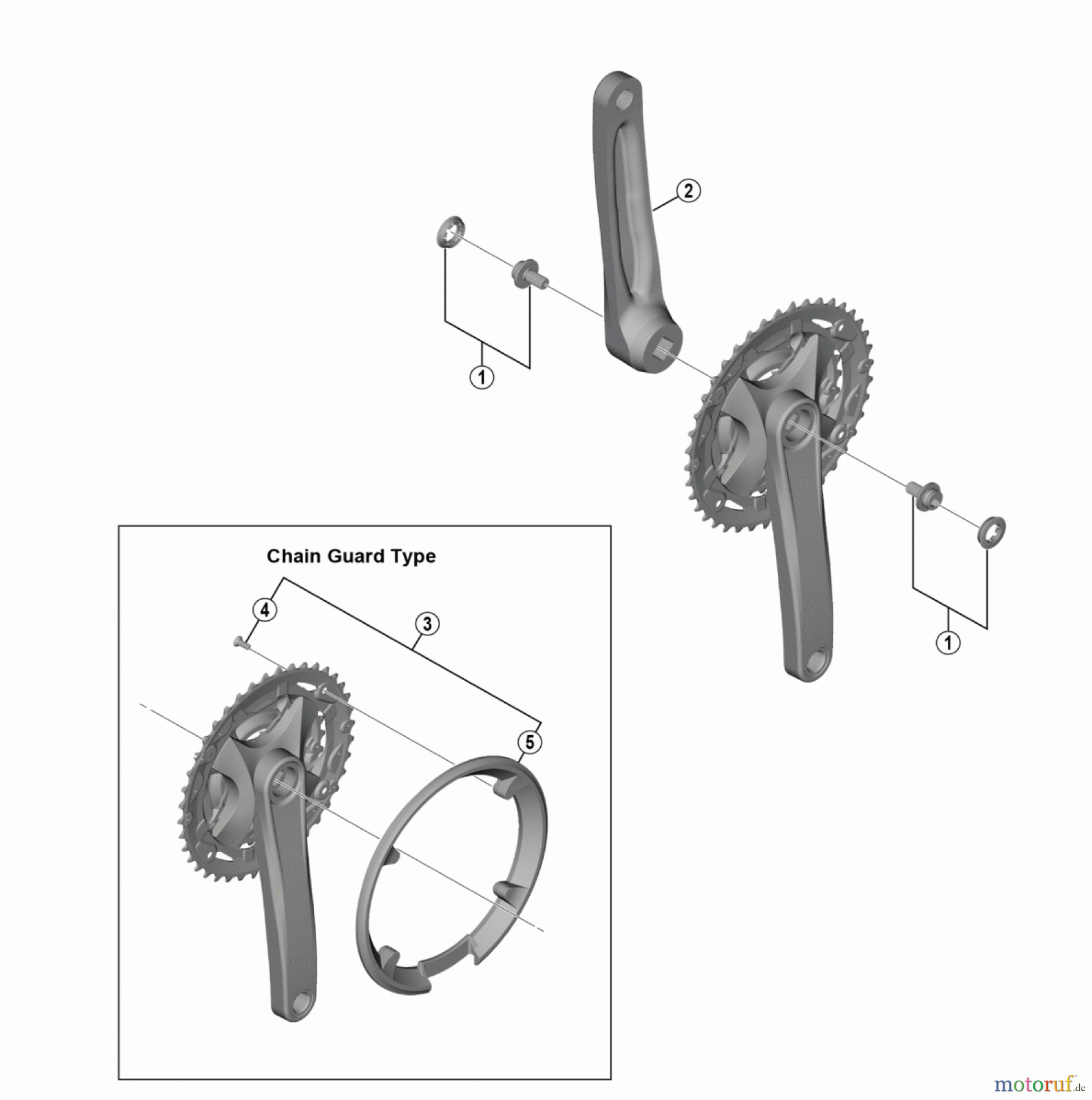 Shimano FC Front Chainwheel - Kurbelsatz, Vorderes Kettenblatt FC-MT100 Crankset