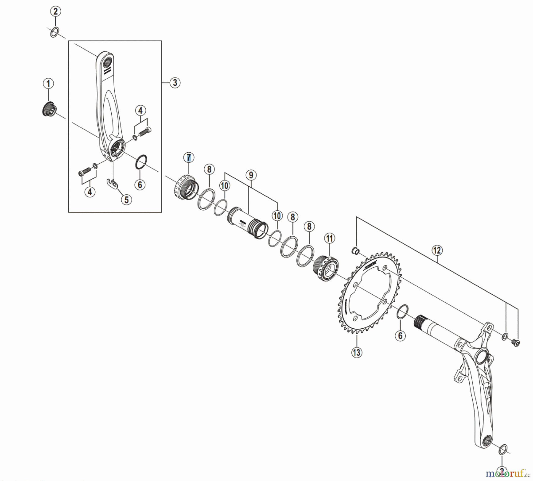 Shimano FC Front Chainwheel - Kurbelsatz, Vorderes Kettenblatt FC-M645 SHIMANO ZEE Front Chainwheel