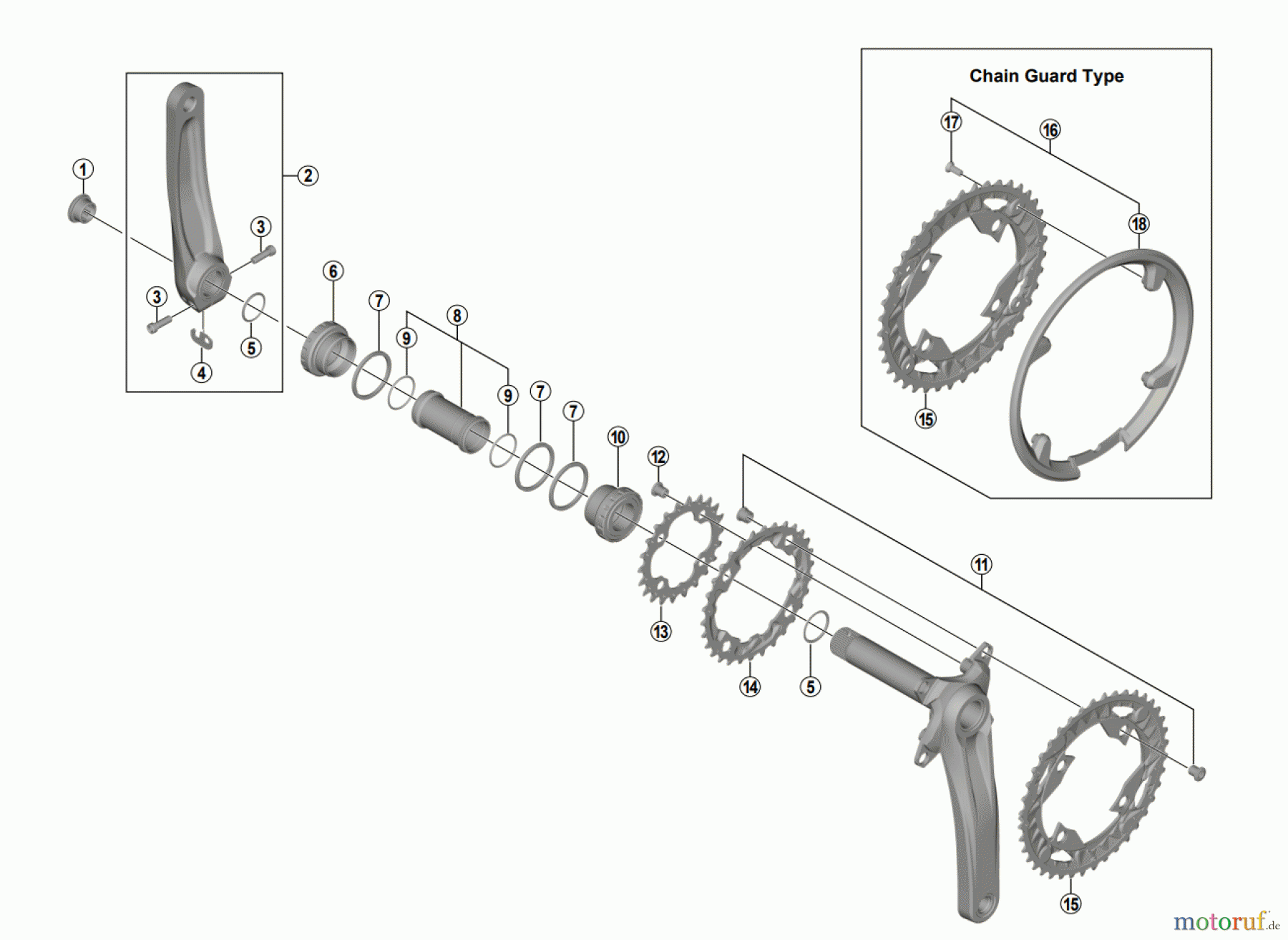 Shimano FC Front Chainwheel - Kurbelsatz, Vorderes Kettenblatt FC-MT500 Crankset