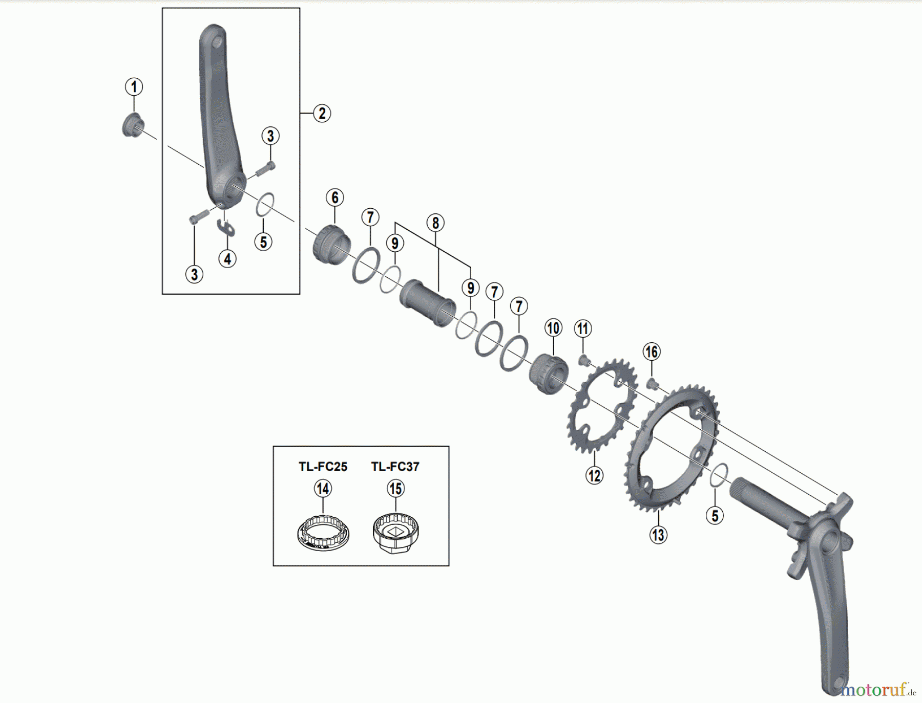 Shimano FC Front Chainwheel - Kurbelsatz, Vorderes Kettenblatt FC-MT700-2, FC-MT700-B2 Crankset