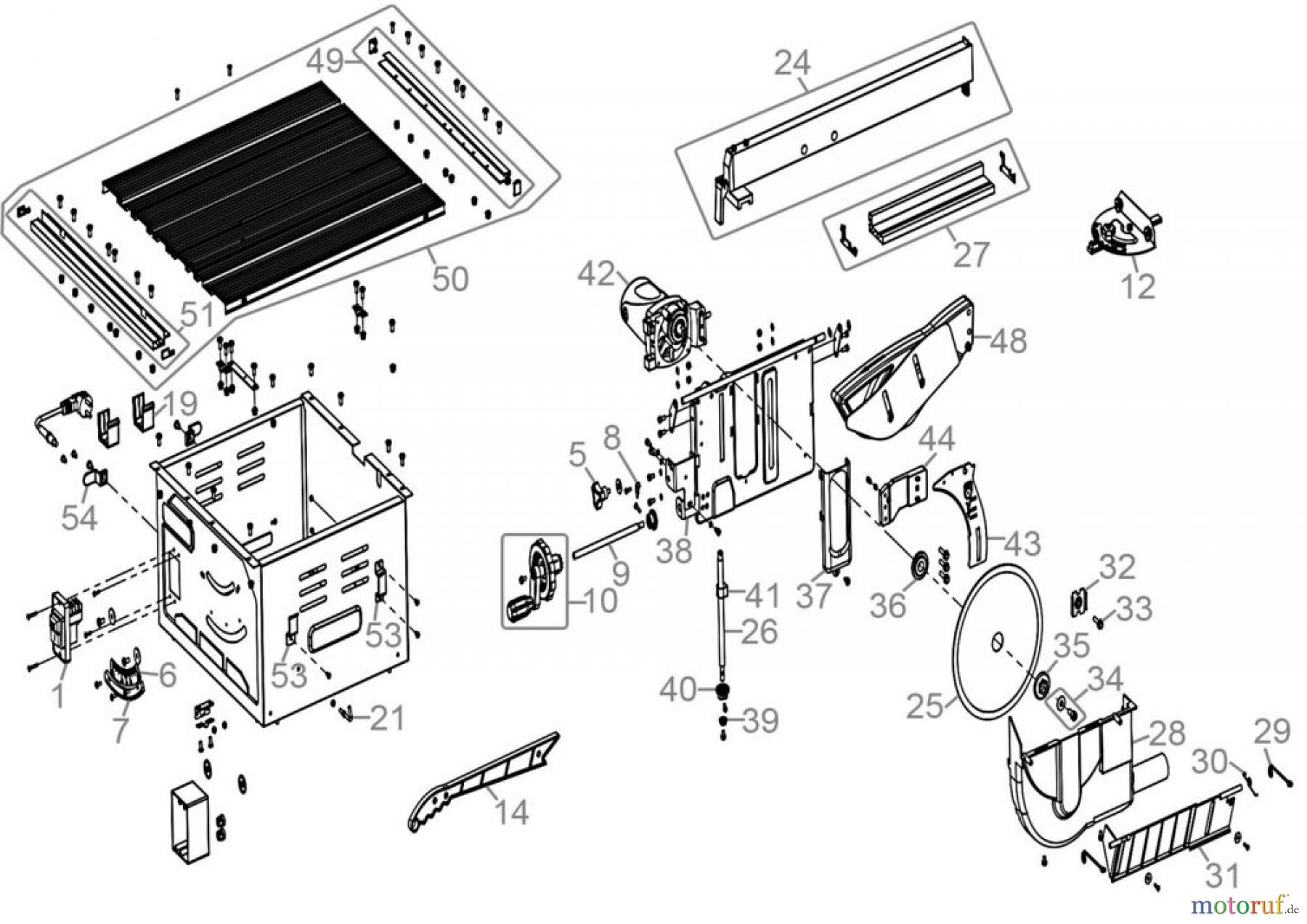  Güde Holzbearbeitung Tischkreissägen Tischkreissäge GTK 2000 A - 55605 Ersatzteileversion  FSL55605-01 Seite 1