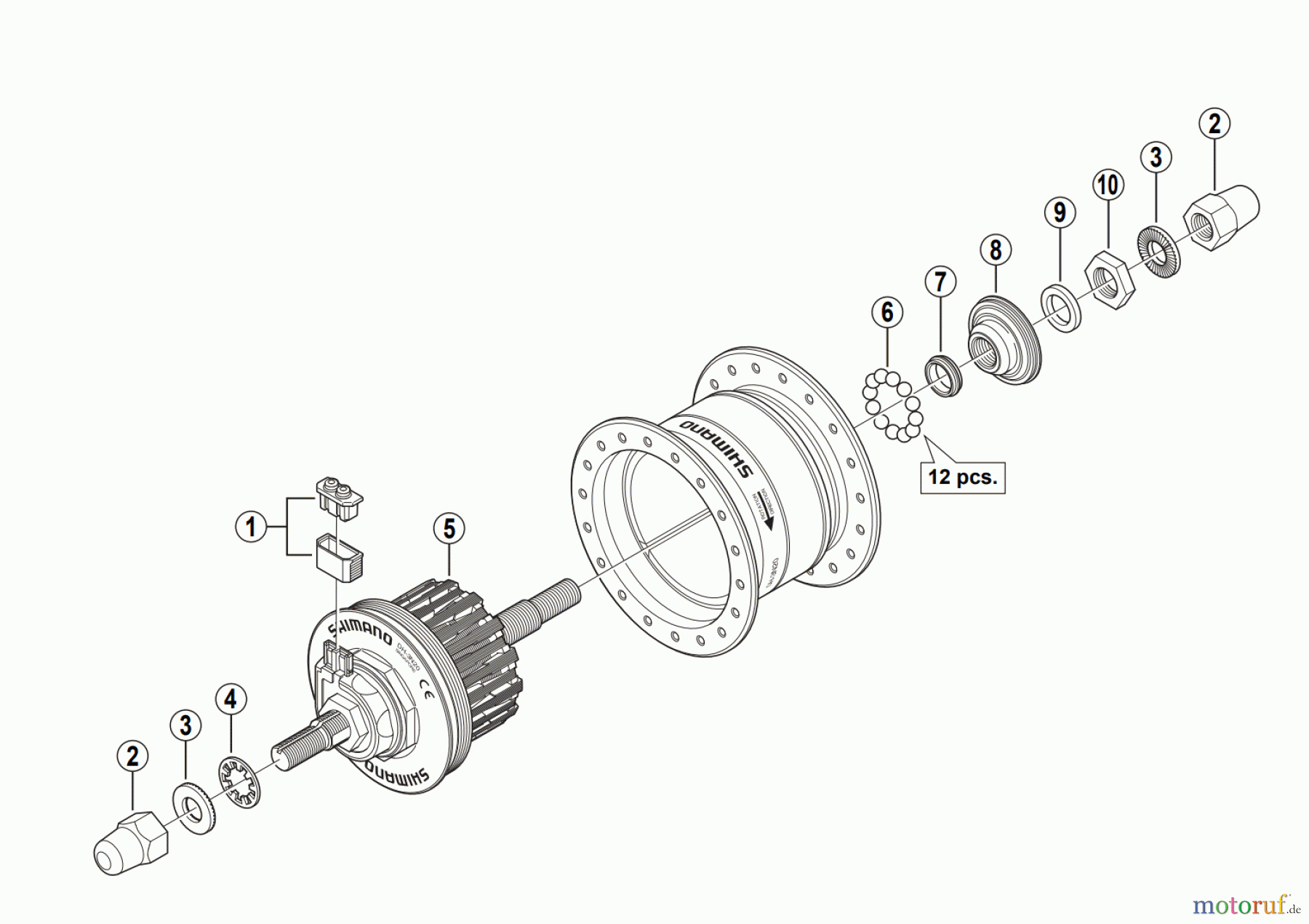  Shimano DH Dynamo Hub - Nabendynamo DH-3N20 Hub Dynamo 6V -3W