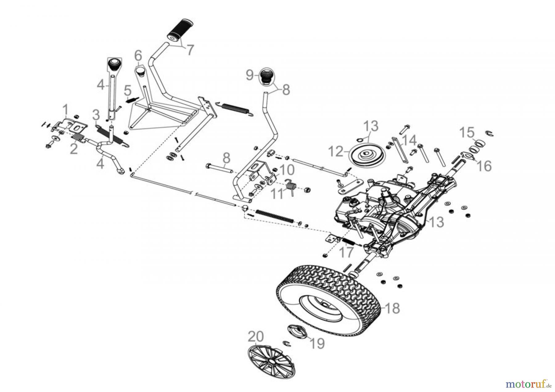 Güde Gartentechnik Rasenmäher Benzin-Rasenmäher Schnittbreite ab 50 cm Aufsitzrasenmäher GAR 601 - 95451 Ersatzteileversion FSL95451-01 Seite 1