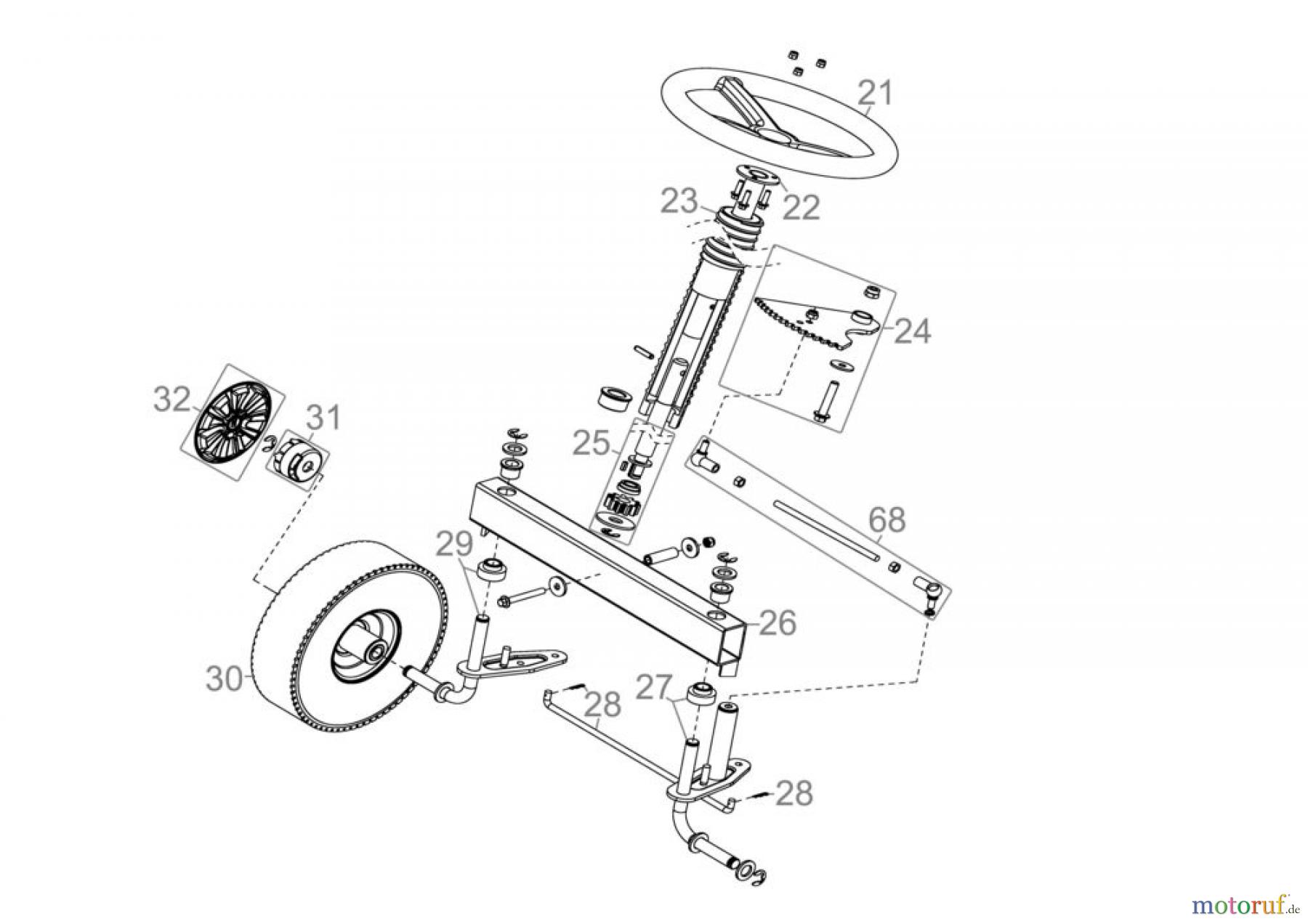 Güde Gartentechnik Rasenmäher Benzin-Rasenmäher Schnittbreite ab 50 cm Aufsitzrasenmäher GAR 601 - 95451 Ersatzteileversion FSL95451-01 Seite 2