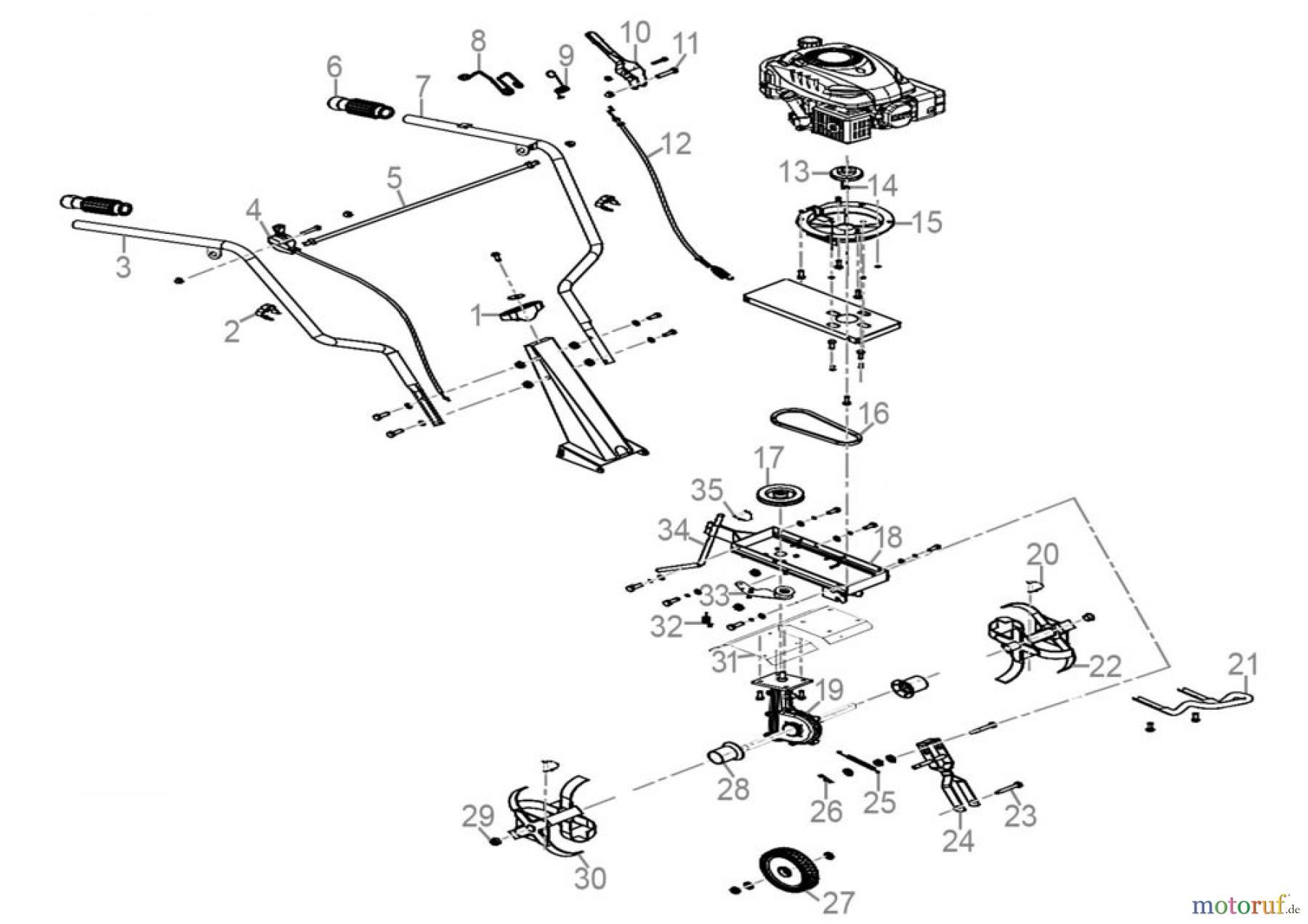  Güde Gartentechnik Gartenfräsen Benzin-Fräsen Gartenfräse GF 384 Art.-Nr.:   94392 Ersatzteileversion FSL94392-01 Seite 1