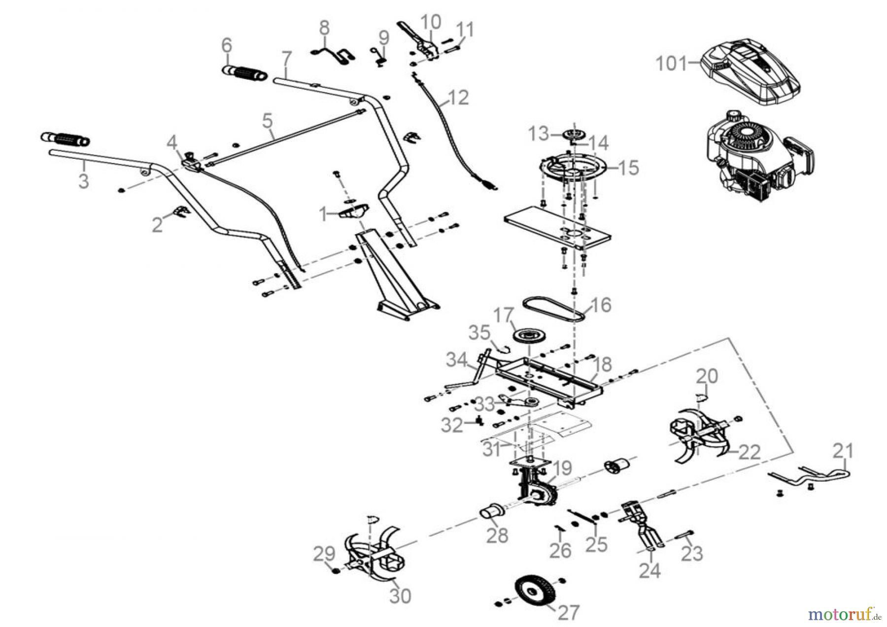 Güde Gartentechnik Gartenfräsen Benzin-Fräsen Gartenfräse GF 384 Art.-Nr.:   94392 Ersatzteileversion FSL94392-02 Seite 1