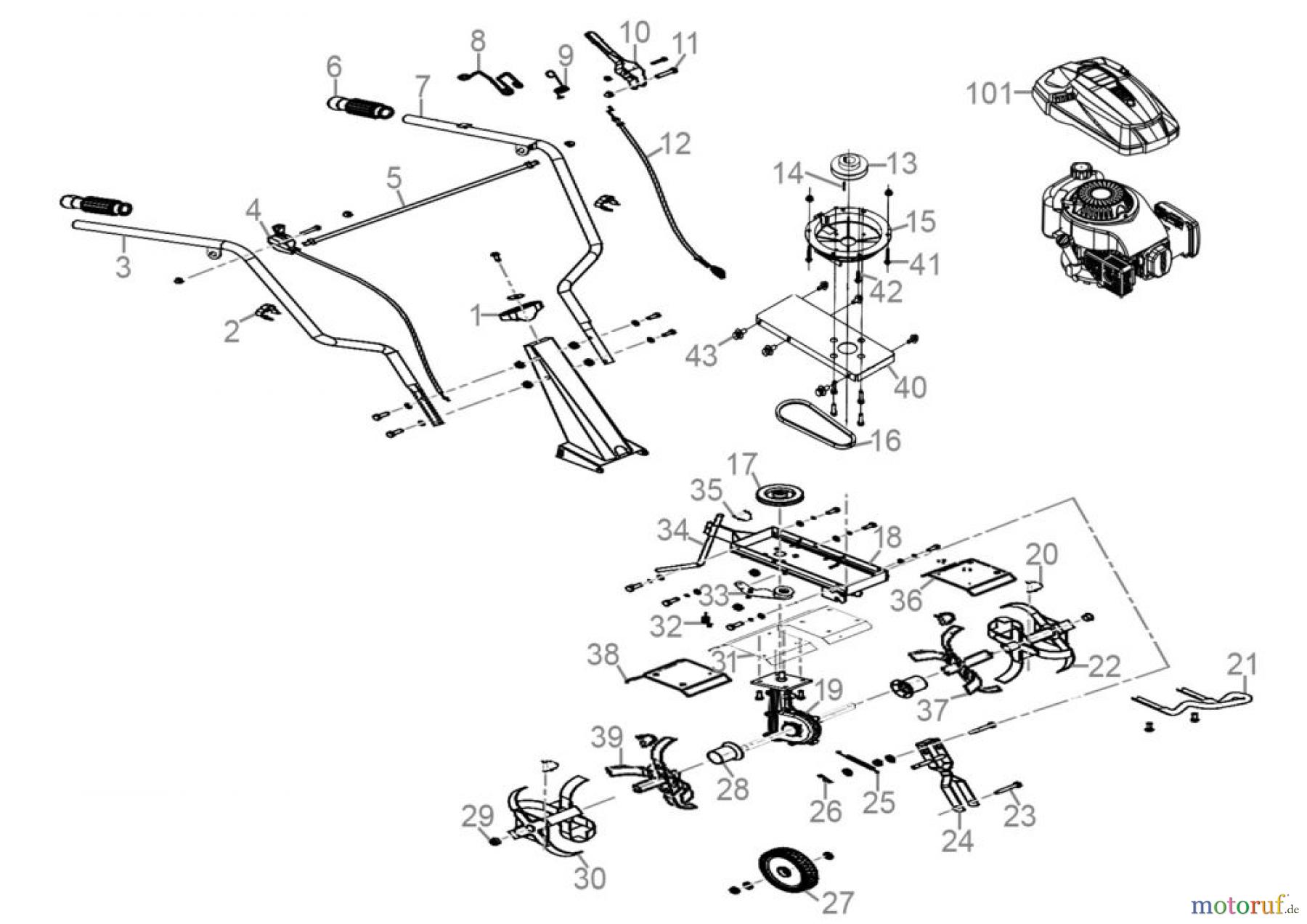 Güde Gartentechnik Gartenfräsen Benzin-Fräsen Gartenfräse GF 604 Art.-Nr.: 94394 Ersatzteileversion FSL94394-02 Seite 1