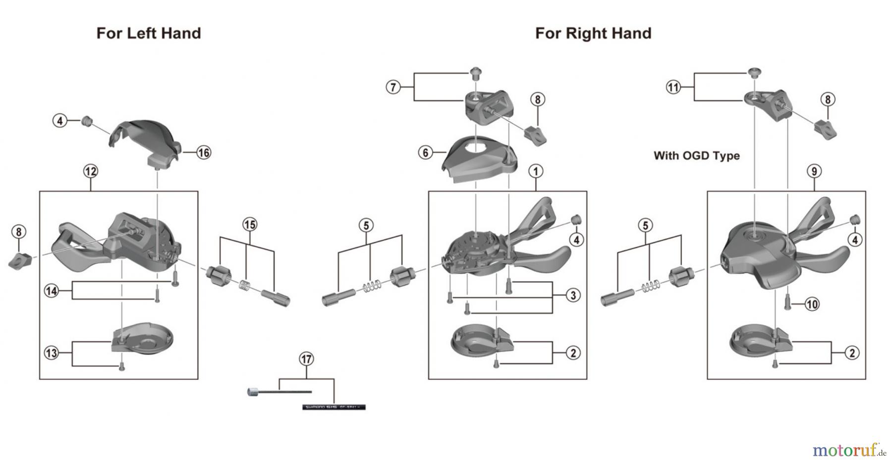 Shimano SL Shift Lever - Schalthebel SL-M5100-I DEORE Shifting Lever (I-spec EV)