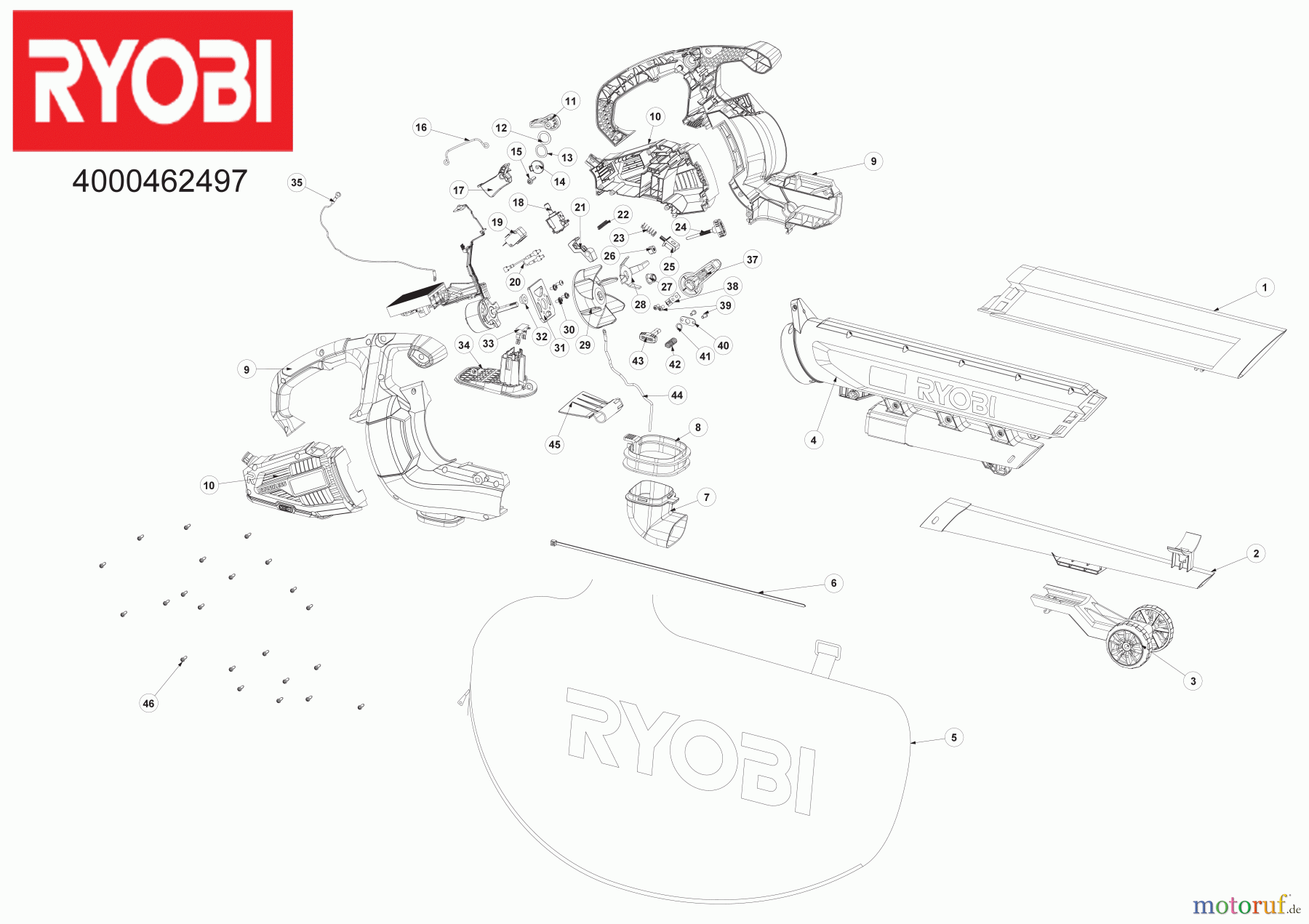  Ryobi Laubsauger und Laubbläser Blasgeräte OBV18 Blasgerät Seite 1