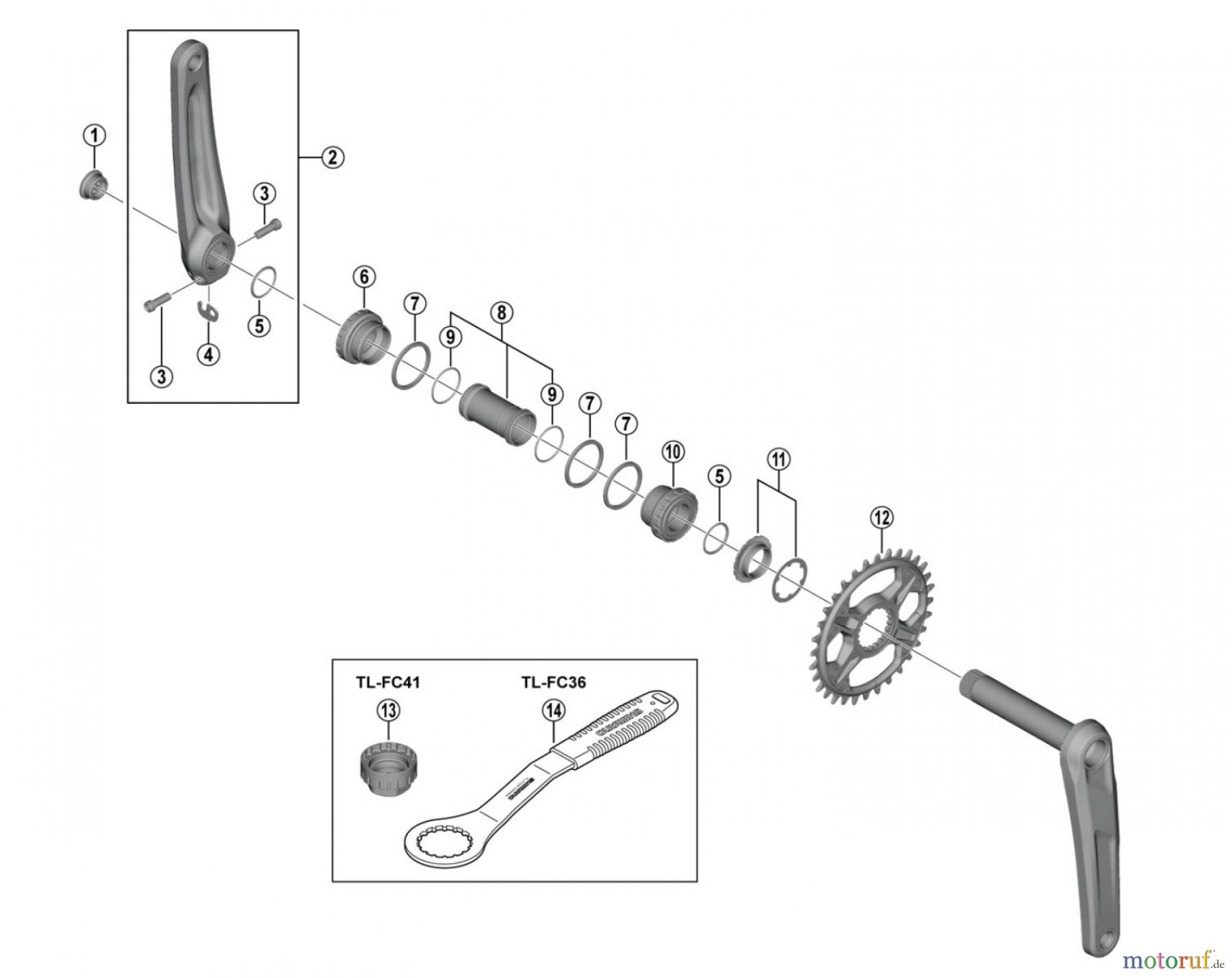 Shimano FC Front Chainwheel - Kurbelsatz, Vorderes Kettenblatt FC-M6100 (-4669A) Deore Crankset