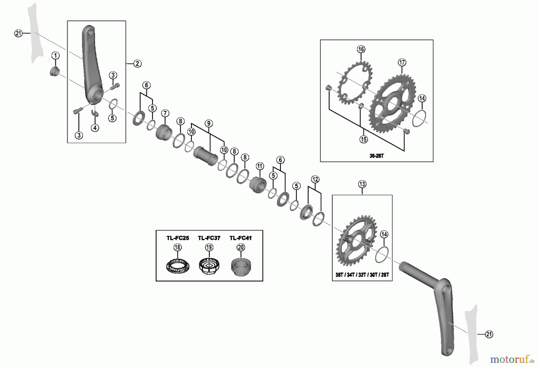 Shimano FC Front Chainwheel - Kurbelsatz, Vorderes Kettenblatt FC-M8120-1 FC-M8120-B2 DEORE XT Crankset
