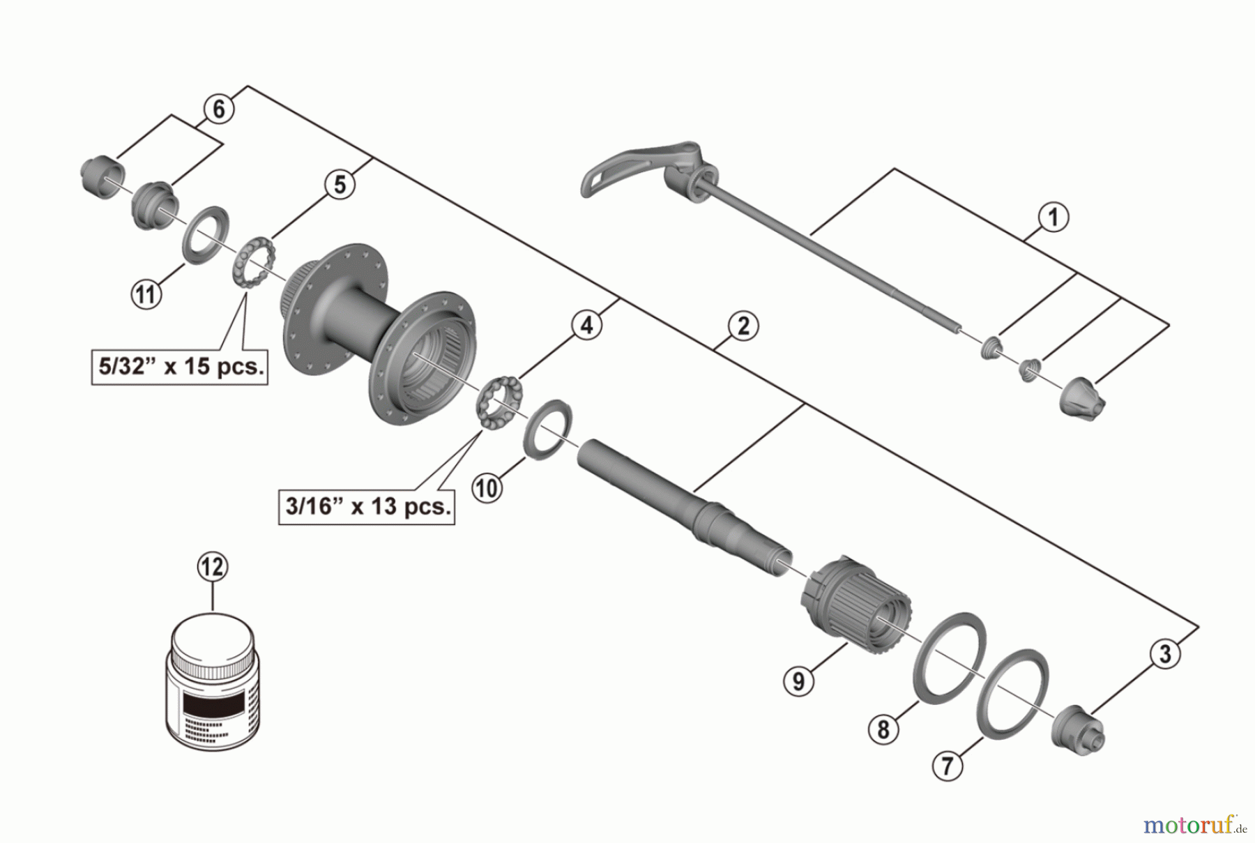  Shimano FH Free Hub - Freilaufnabe FH-MT500, FH-MT500-B Freehub (12-Speed) For Disc Brake