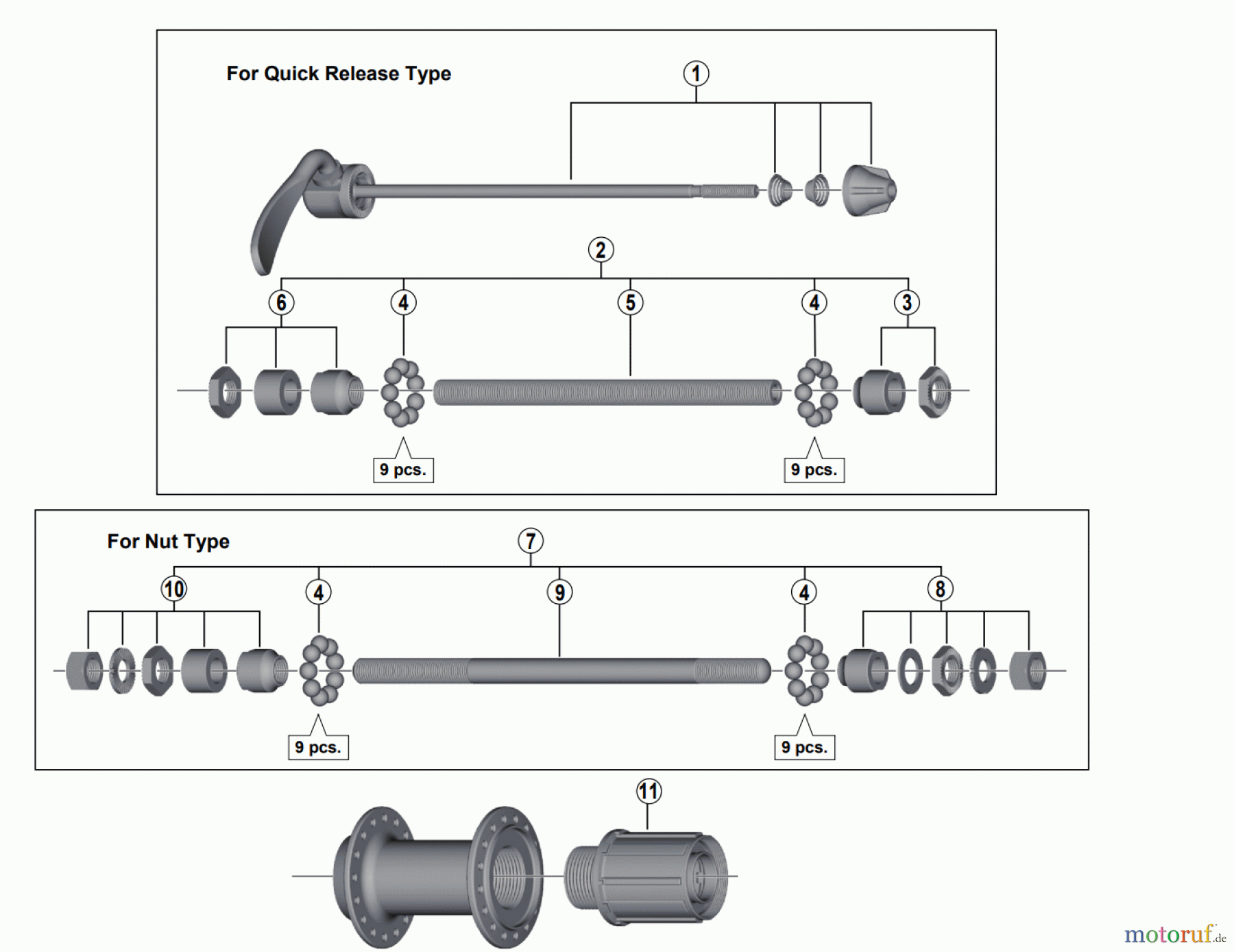 Shimano FH Free Hub - Freilaufnabe FH-TX500 Freehub 8/9-speed
