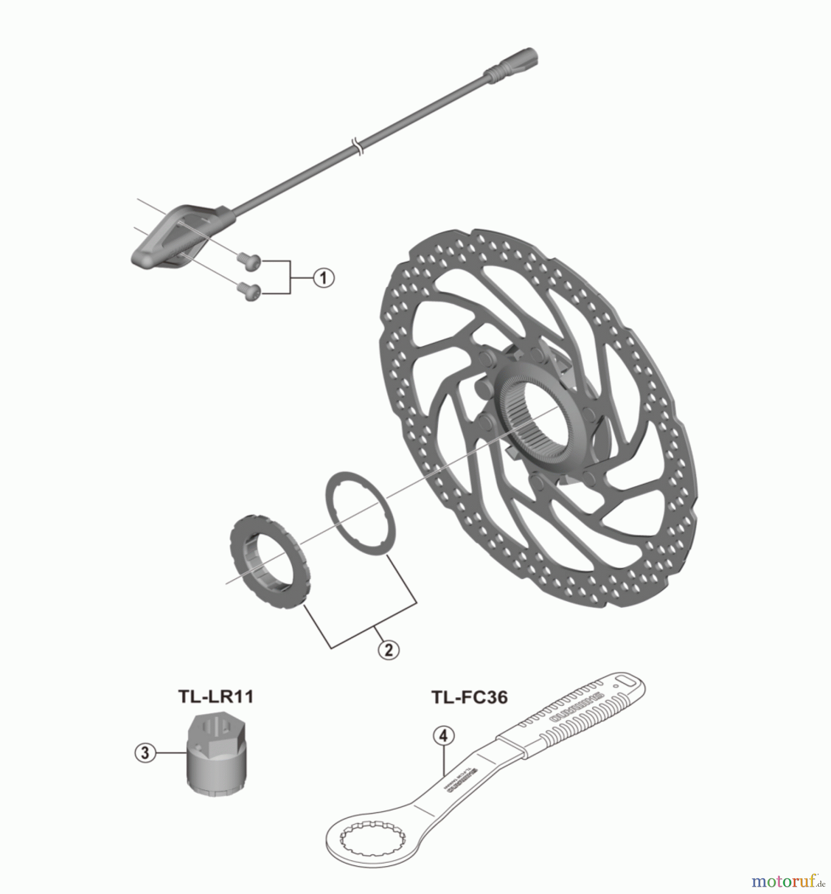 Shimano SM Smallparts - Kleinteile, RT, BT, BB, CD RT-EM300, SM-DUE11 Bremsscheibe E-Bike Steps