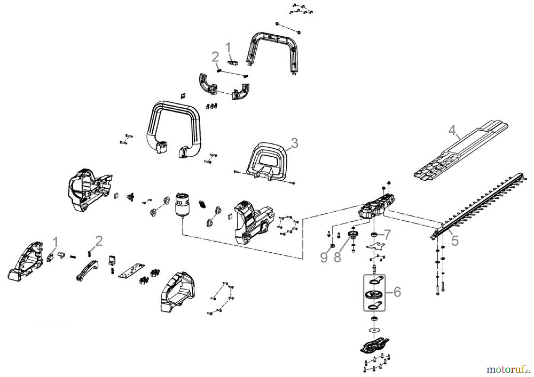 Güde Gartentechnik Heckenscheren Akku-Heckenscheren Akku Heckenschere HS 36-0 Art.-Nr.: 58573 Ersatzteileversion FSL58573-01