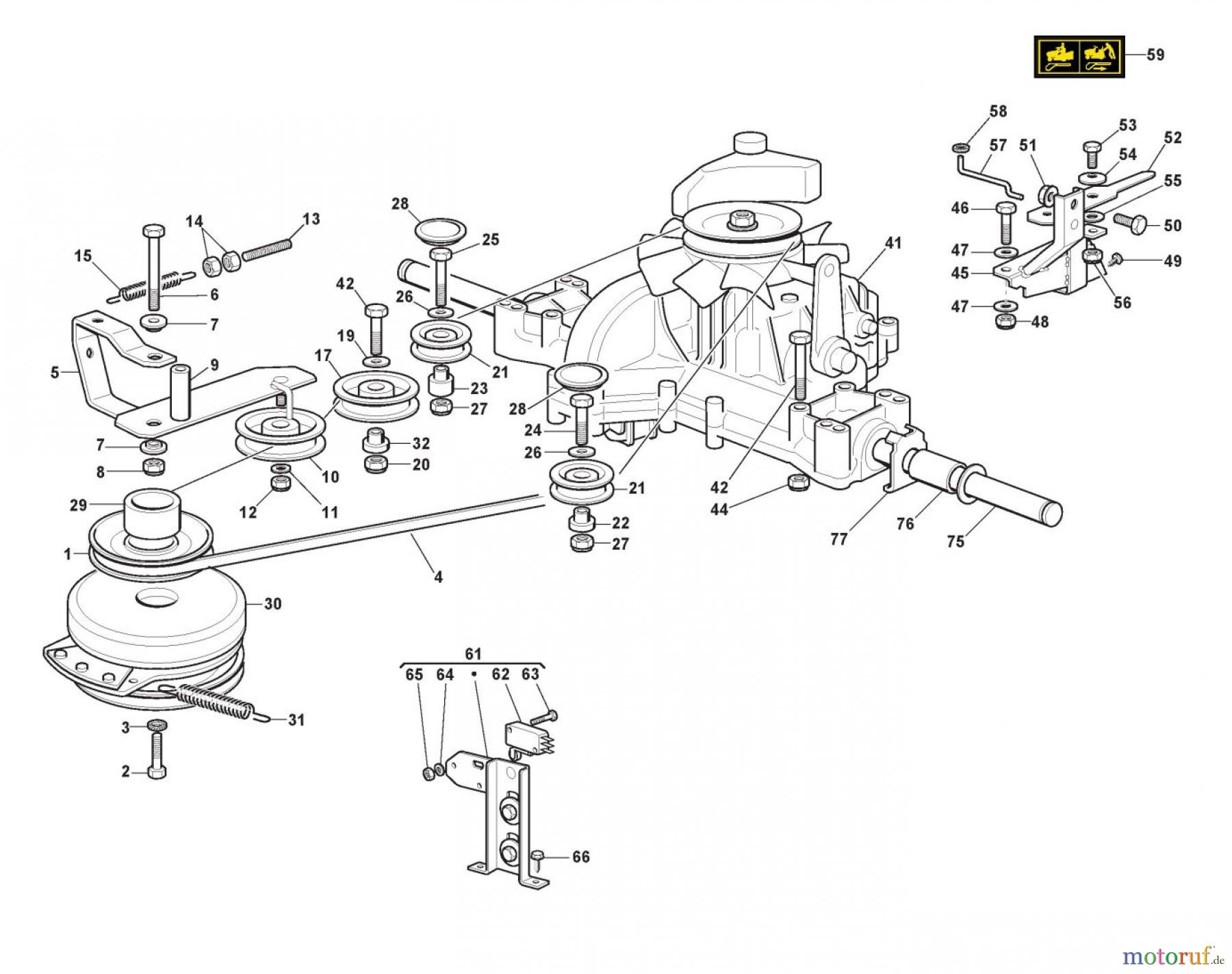  Stiga Aufsitzmäher Baujahr 2021 ESTATE 7122 HWSY (2021) [2T1310381/ST1PSA] Getriebe TT mit elektromagnetischer Kupplung