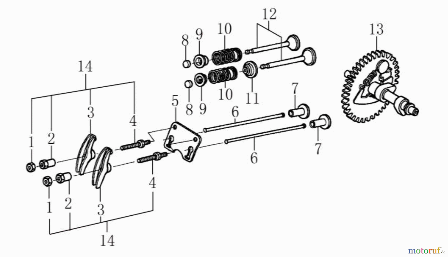 LONCIN Motoren Schneefräsen Motor LC165FDS, 170FDS Ventile, Nockenwelle