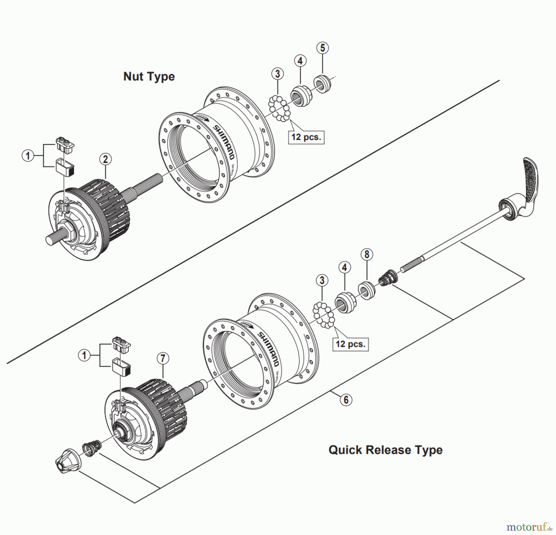 Shimano DH Dynamo Hub - Nabendynamo DH-3R35-H Hub Dynamo 6V-3W / Roller Brake Compatible