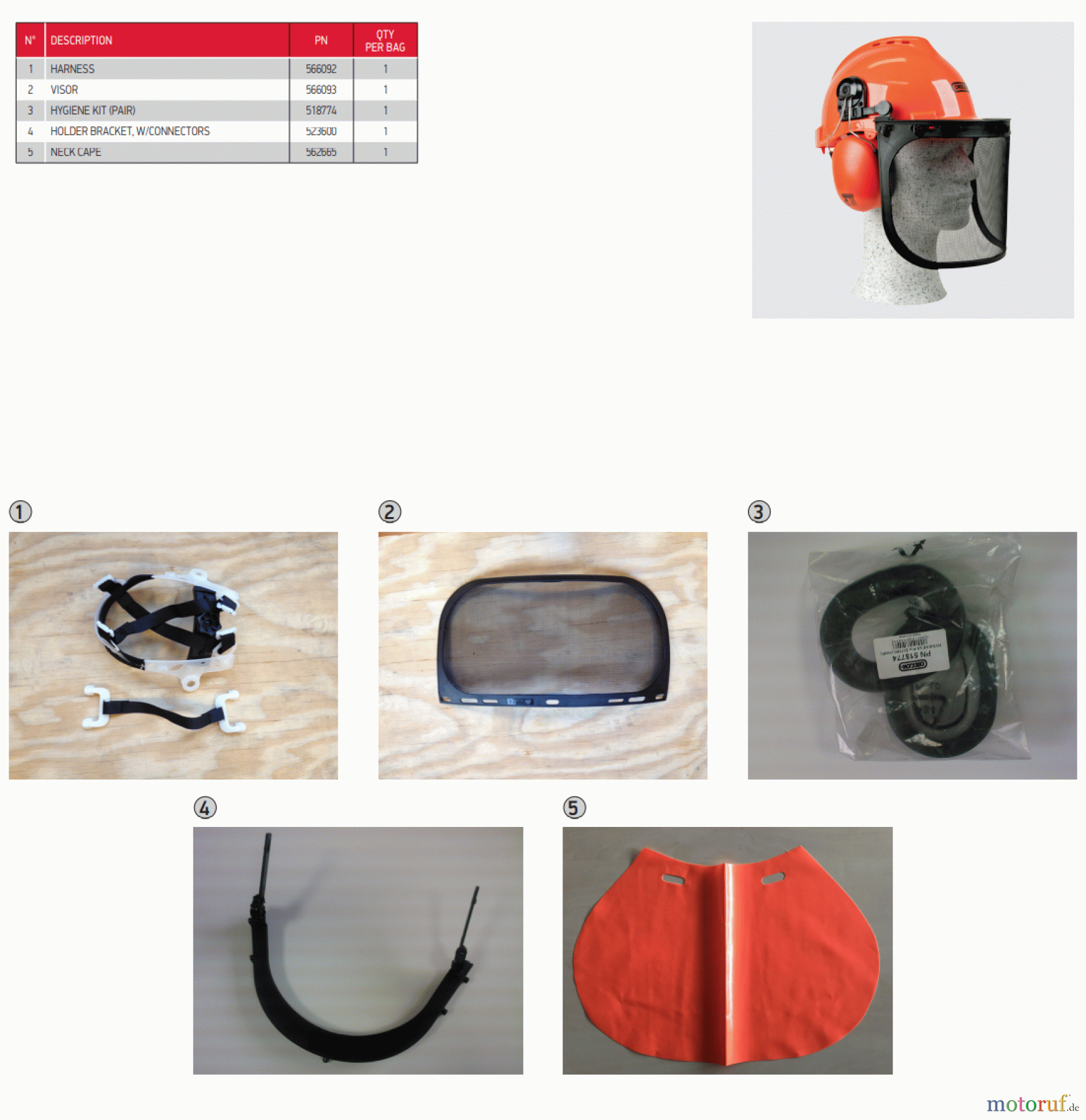  Oregon Helme 562412 YUKON Kopfschutzkombination