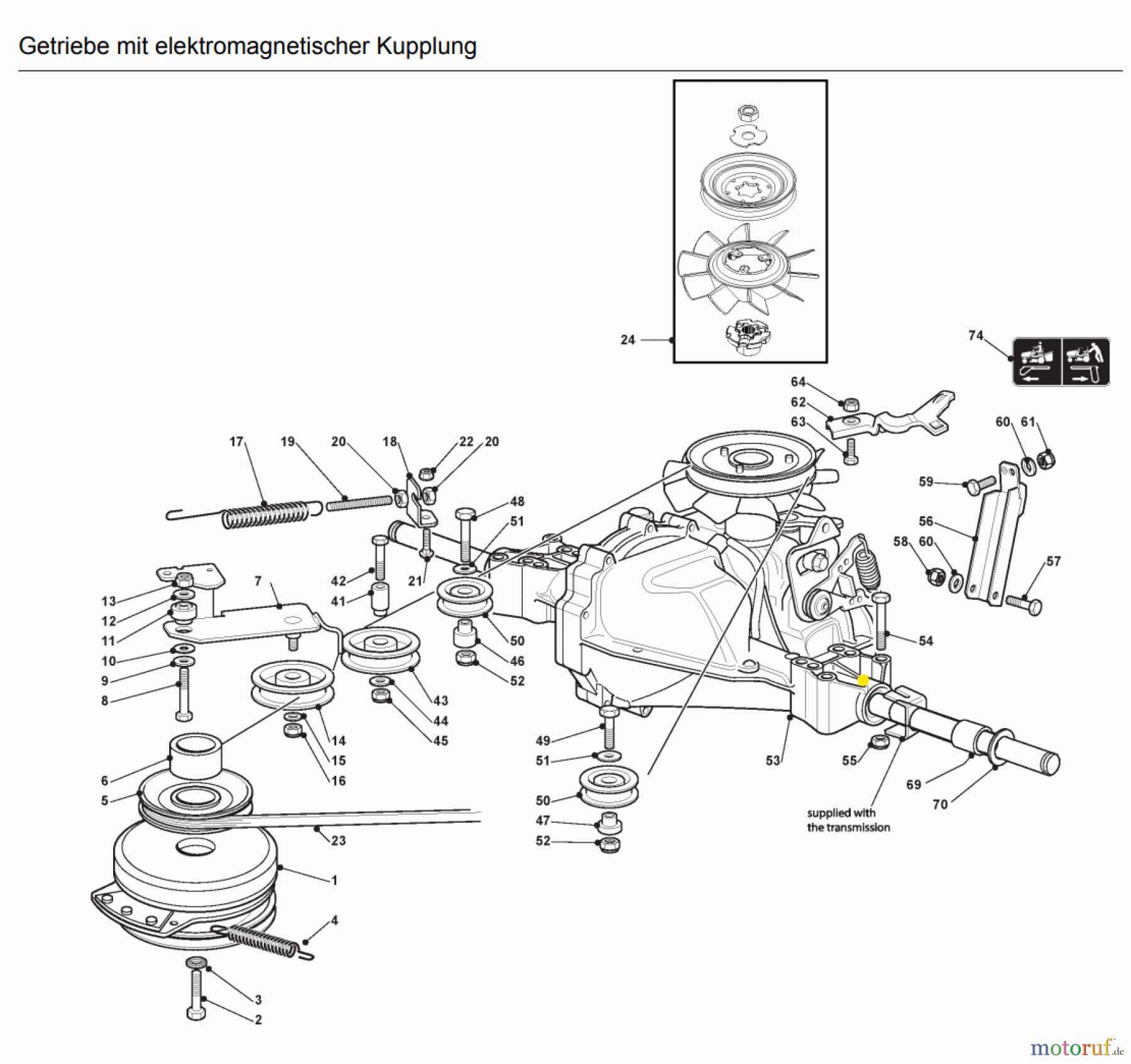 Stiga Aufsitzmäher Baujahr 2019 ESTATE 4102 H (2019) 2T1730481/17 Getriebe mit elektromagnetischer Kupplung