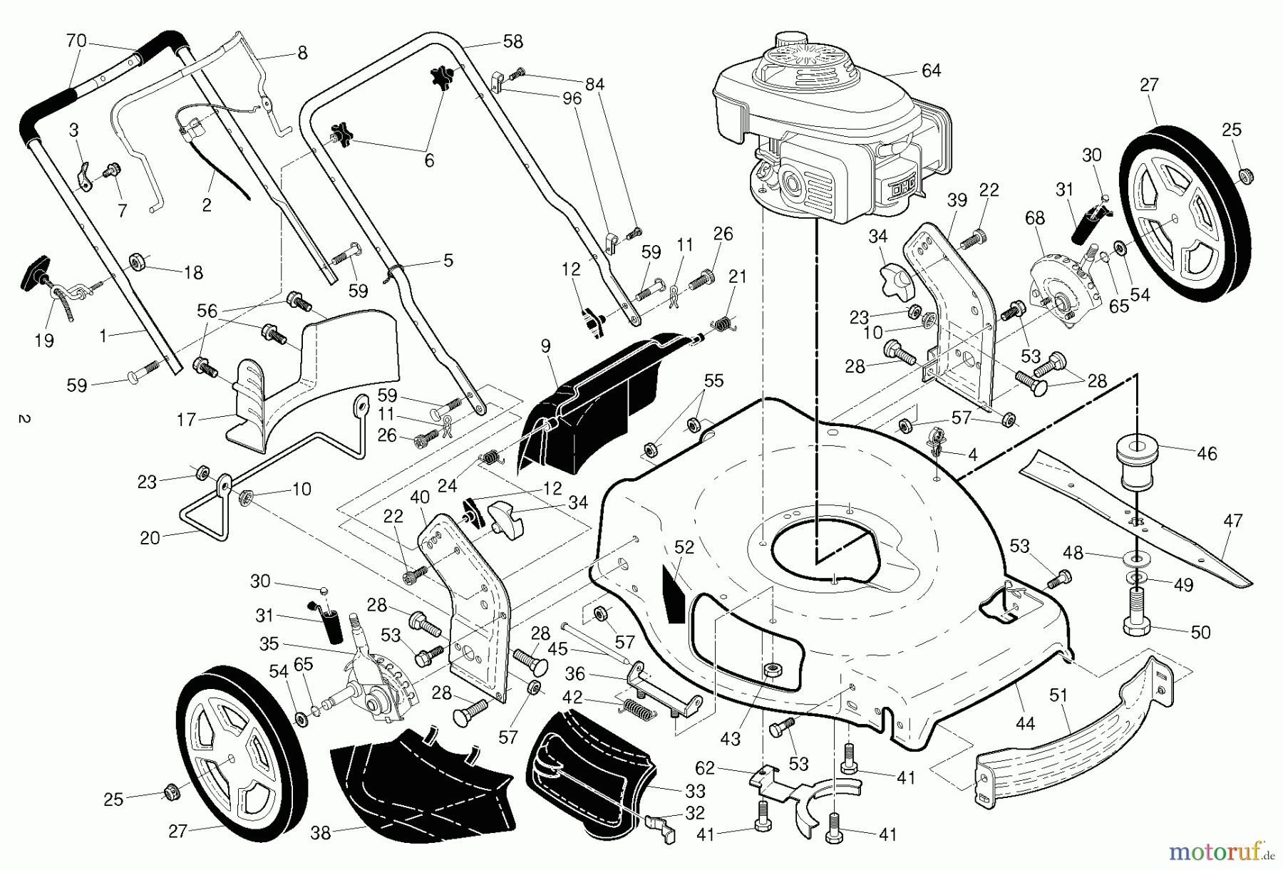 Gardol (Husqvarna) Rasenmäher EDITION XXL, 96141026001, 2013-02 Rahmen