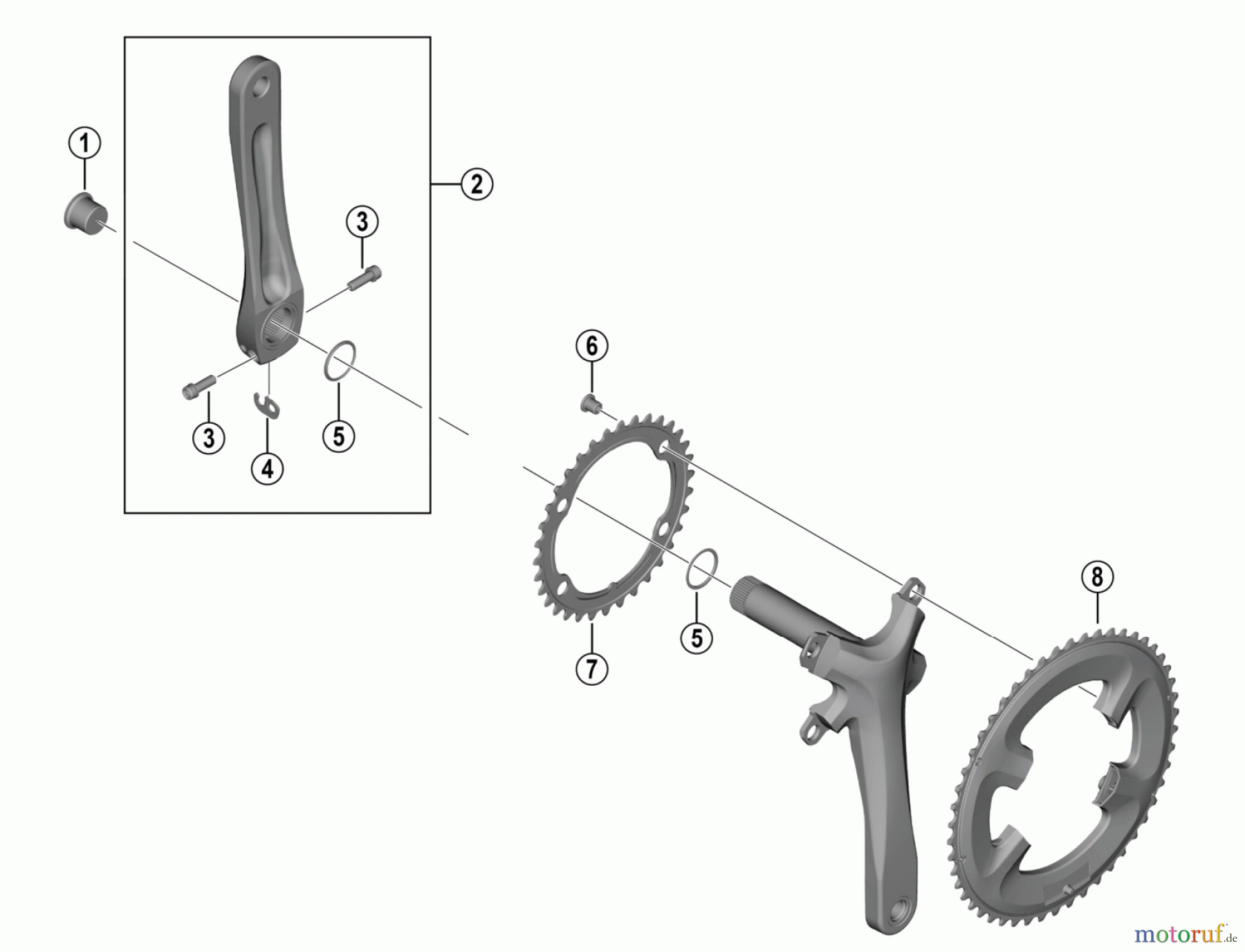 Shimano FC Front Chainwheel - Kurbelsatz, Vorderes Kettenblatt FC-RS520 Crankset