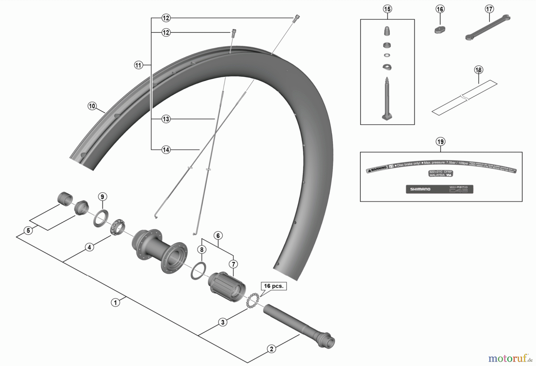  Shimano WH Wheels - Laufräder WH-RS710-C46-TL-R (-5028)