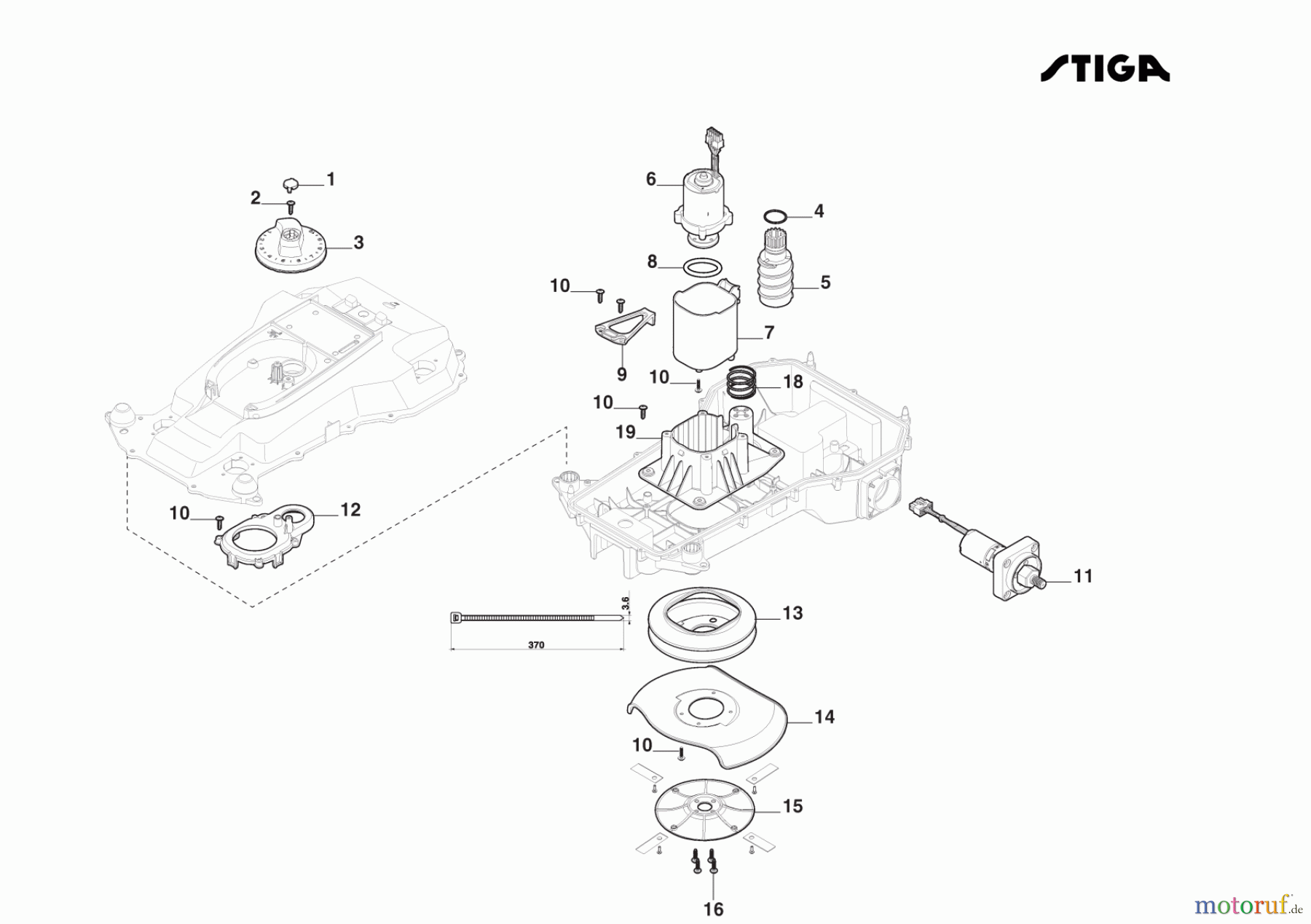 Stiga Mähroboter Baujahr 2023 G 600 2R3101018/ST2 Blattmotor Und Radmotoren