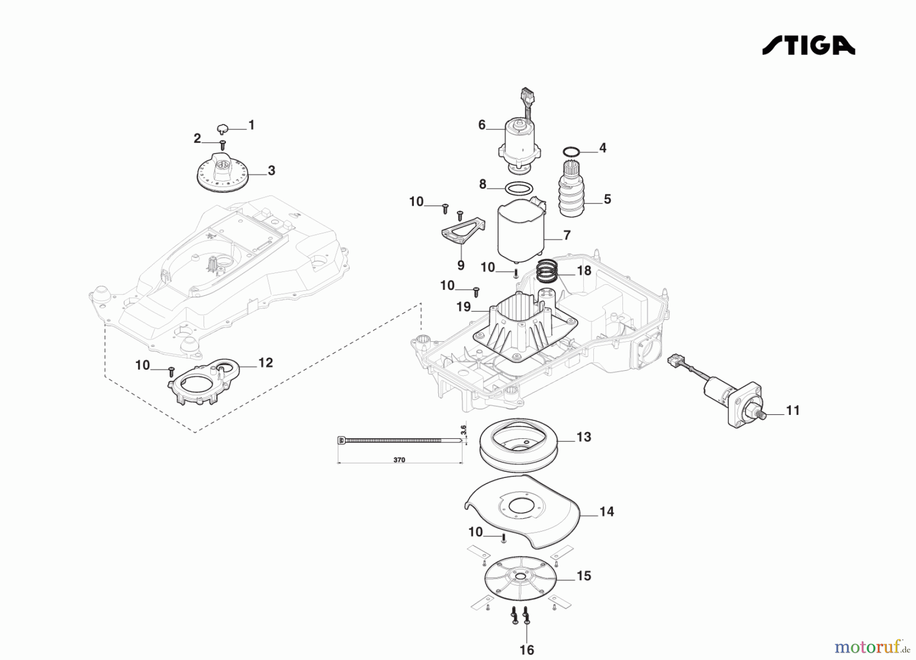 Stiga Mähroboter Baujahr 2023 G 1200 (2023) 2R3102018/ST2 Blattmotor Und Radmotoren