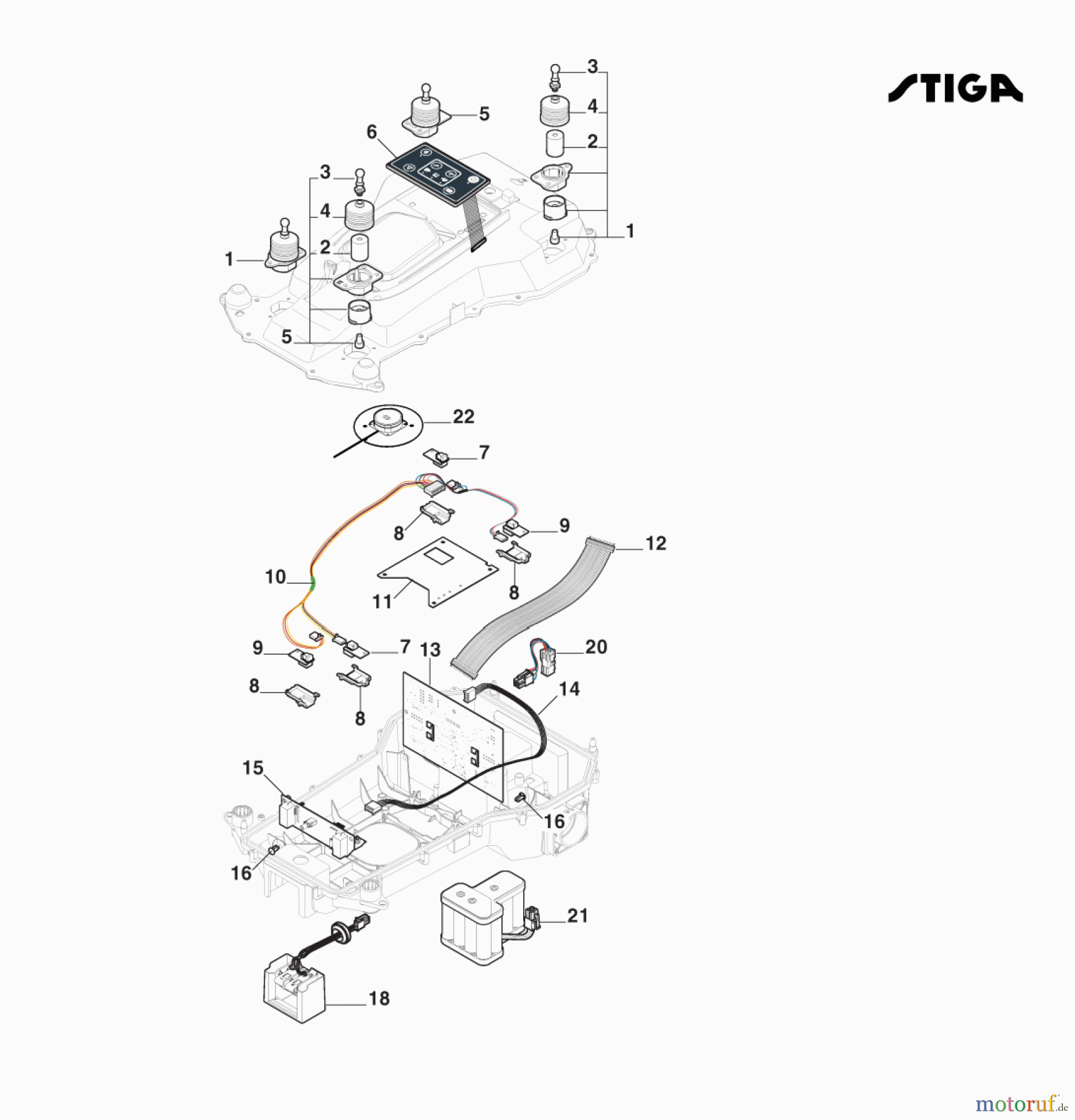 Stiga Mähroboter Baujahr 2023 A 1500 (2023) 2R7102028/ST1 Elektrische Teile: Platinen, Sensoren Und Displays
