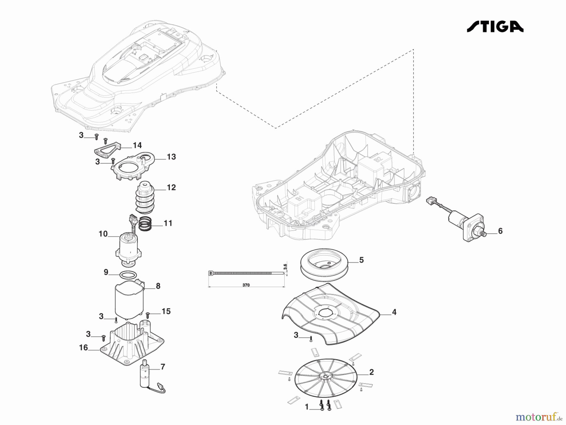 Stiga Mähroboter Baujahr 2023 A 3000 (2023) 2R9102028/ST1 Blattmotor Und Radmotoren