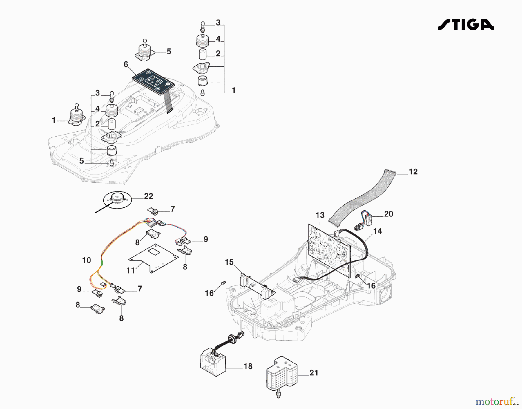 Stiga Mähroboter Baujahr 2023 A 3000 (2023) 2R9102028/ST1 Elektrische Teile: Platinen, Sensoren Und Displays