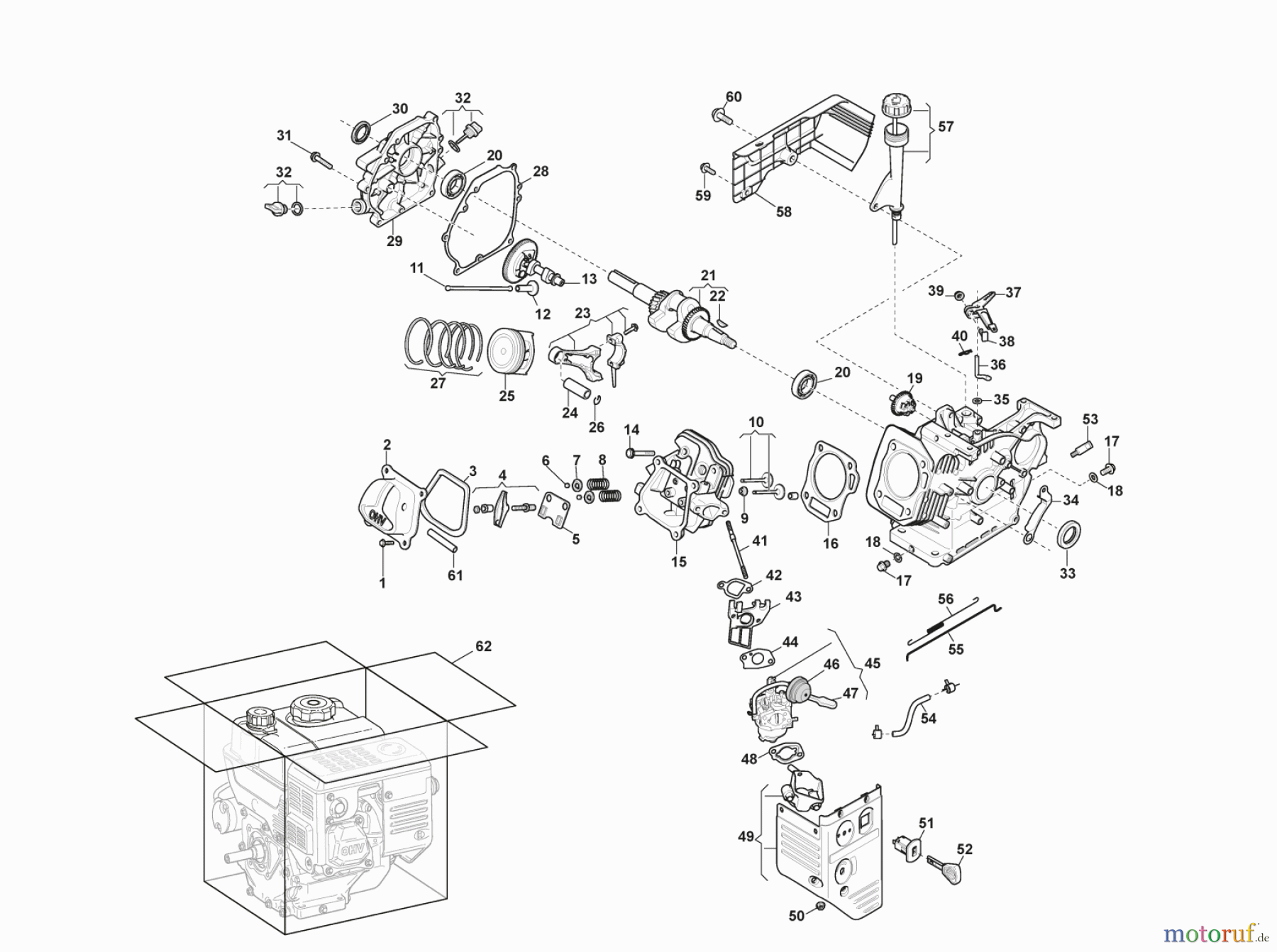 Stiga Motorhacken Baujahr 2023 Benzin SRC 685 RG (2023) 213851142/ST1 Motor - Kolben, Motorwelle