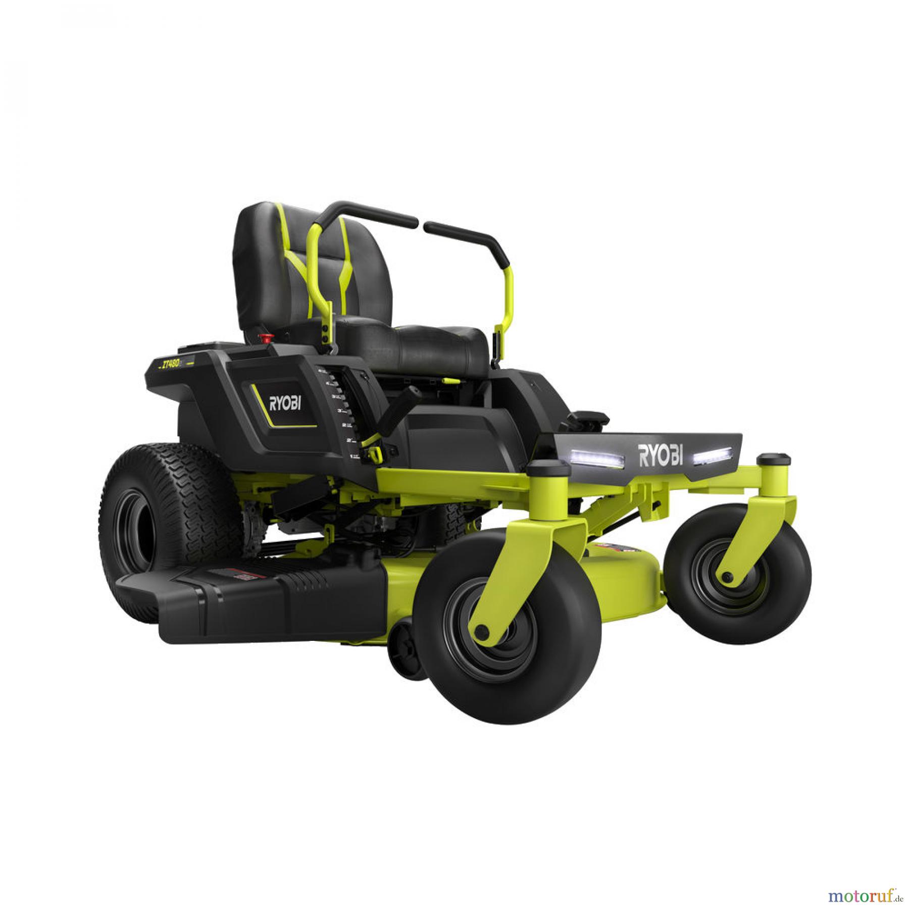 Ryobi Rasenmäher Aufsitzrasenmäher Akku ZTR480EX 48 V Akku-Nullwendekreismäher, Schnittbreite 106 cm