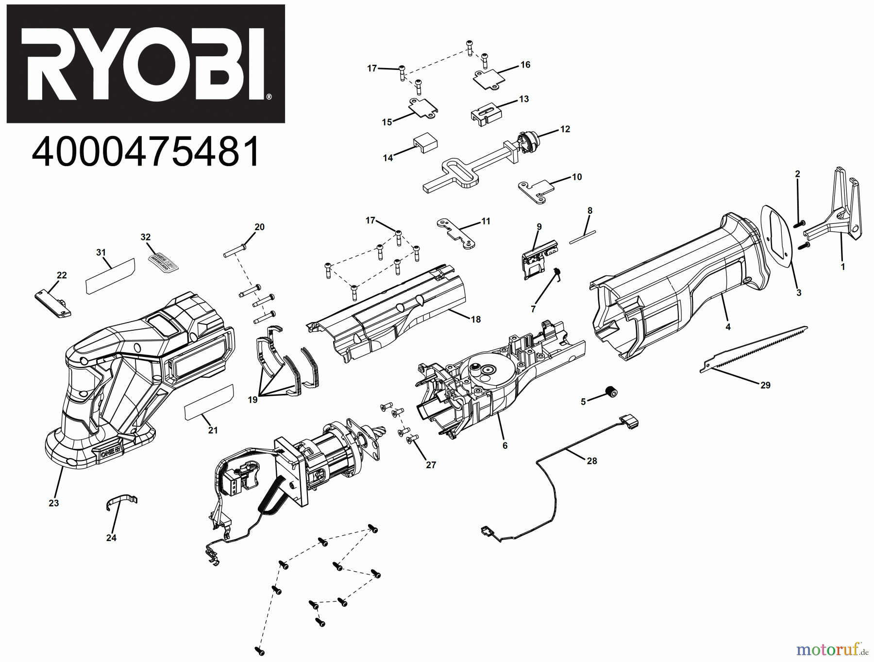 Ryobi Sägen Säbelsägen RRS18X Seite 1