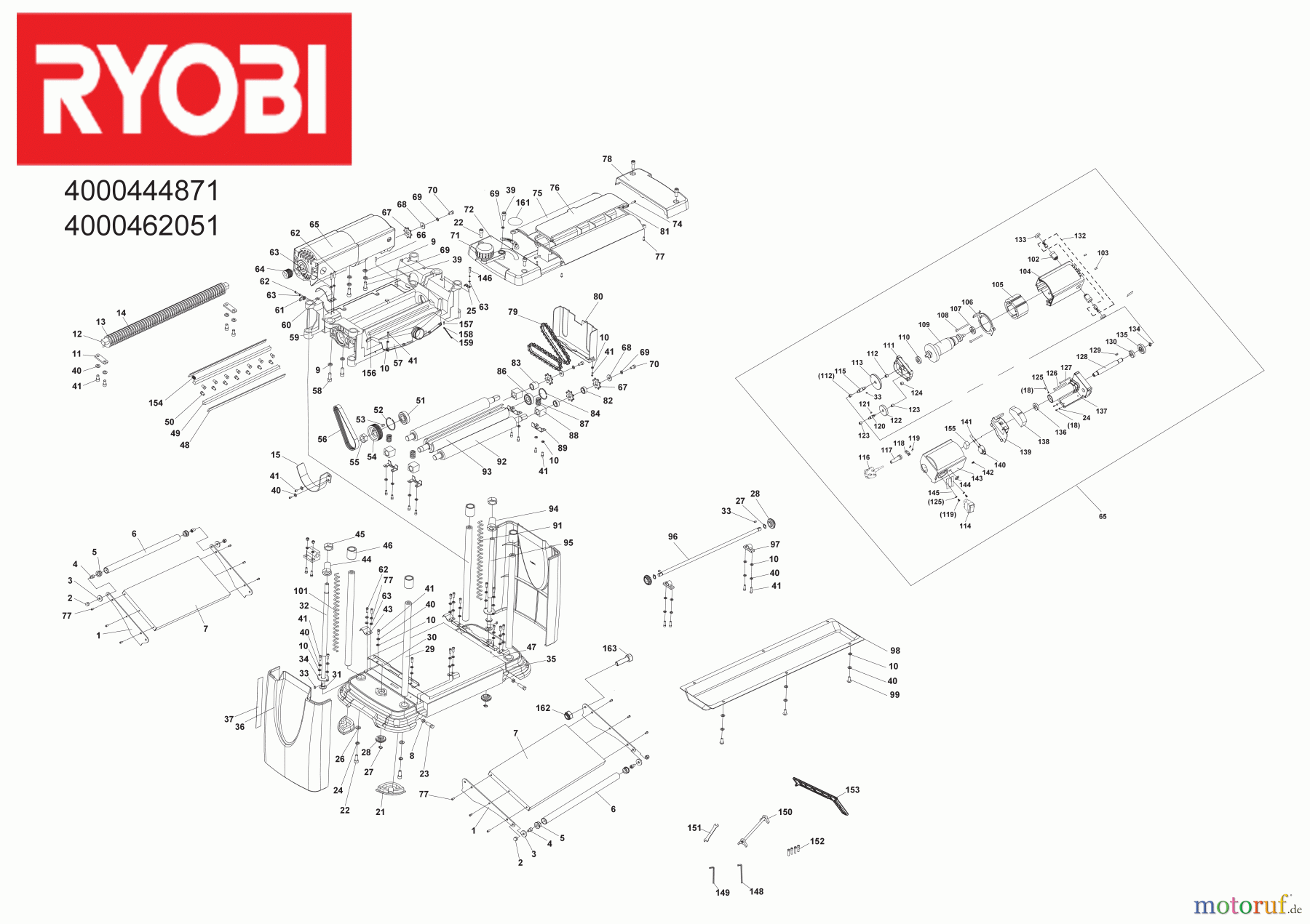 Ryobi Hobel RAP1500G 1.500 W Stationäre Hobelmaschine, Hobelbreite 318 mm