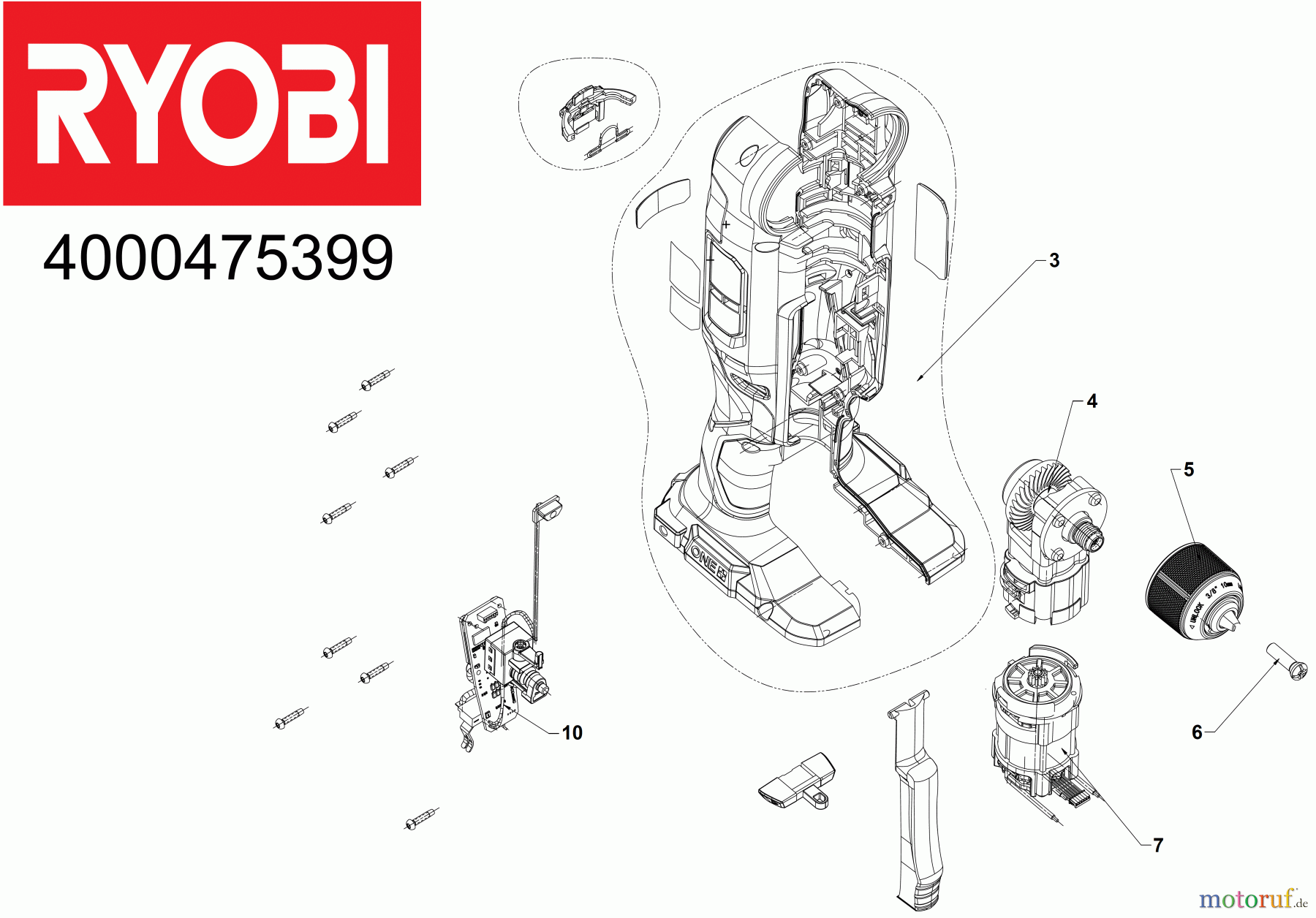 Ryobi (Schlag-)Bohrschrauber Bohrschrauber RAD18C 18 V ONE+ HP Brushless Akku-Winkelbohrschrauber Seite 1