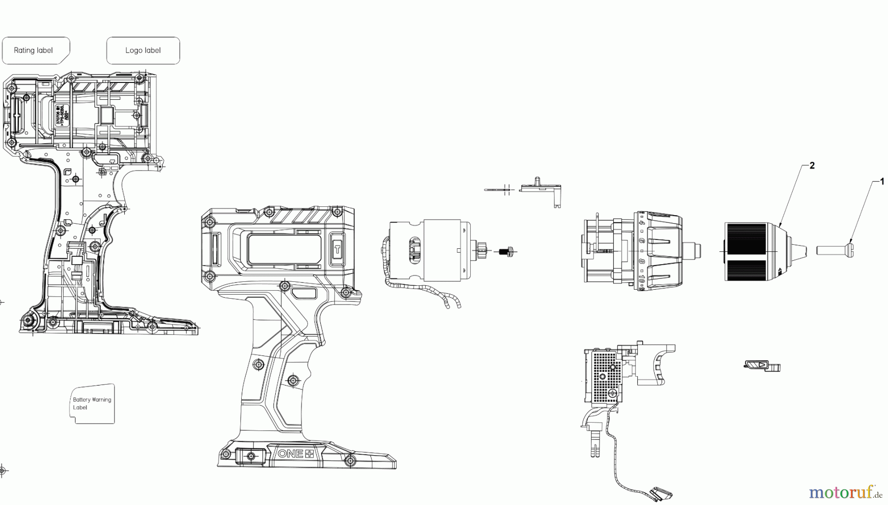 Ryobi (Schlag-)Bohrschrauber Bohrschrauber mit Schlagbohrfunktion RPD18 AKKU-SCHLAGBOHRER Seite 1