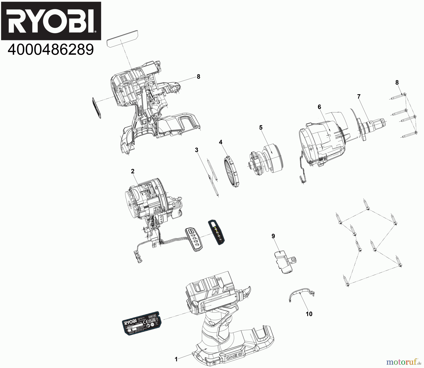 Ryobi (Schlag-)Bohrschrauber Bohrschrauber mit Schlagbohrfunktion RIW18C Akku-Schlagschrauber Seite 1
