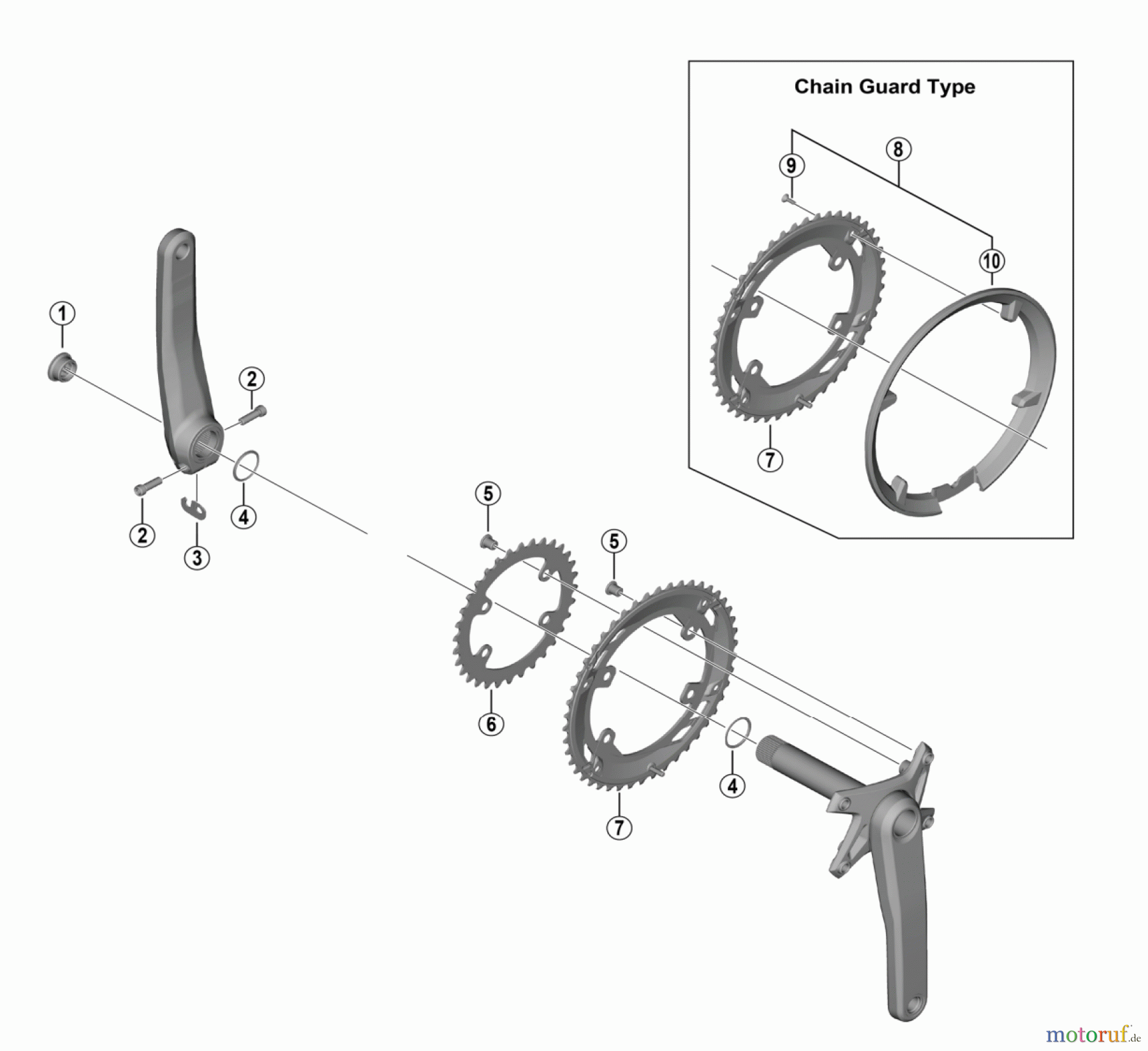 Shimano FC Front Chainwheel - Kurbelsatz, Vorderes Kettenblatt FC-U6010-2 CUES Crankset