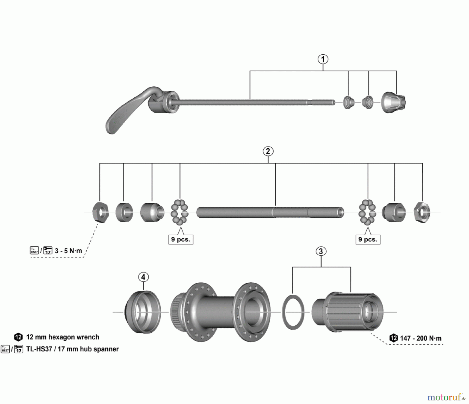 Shimano FH Free Hub - Freilaufnabe FH-QC300-HM FREEHUB (11/10/9/8-speed)