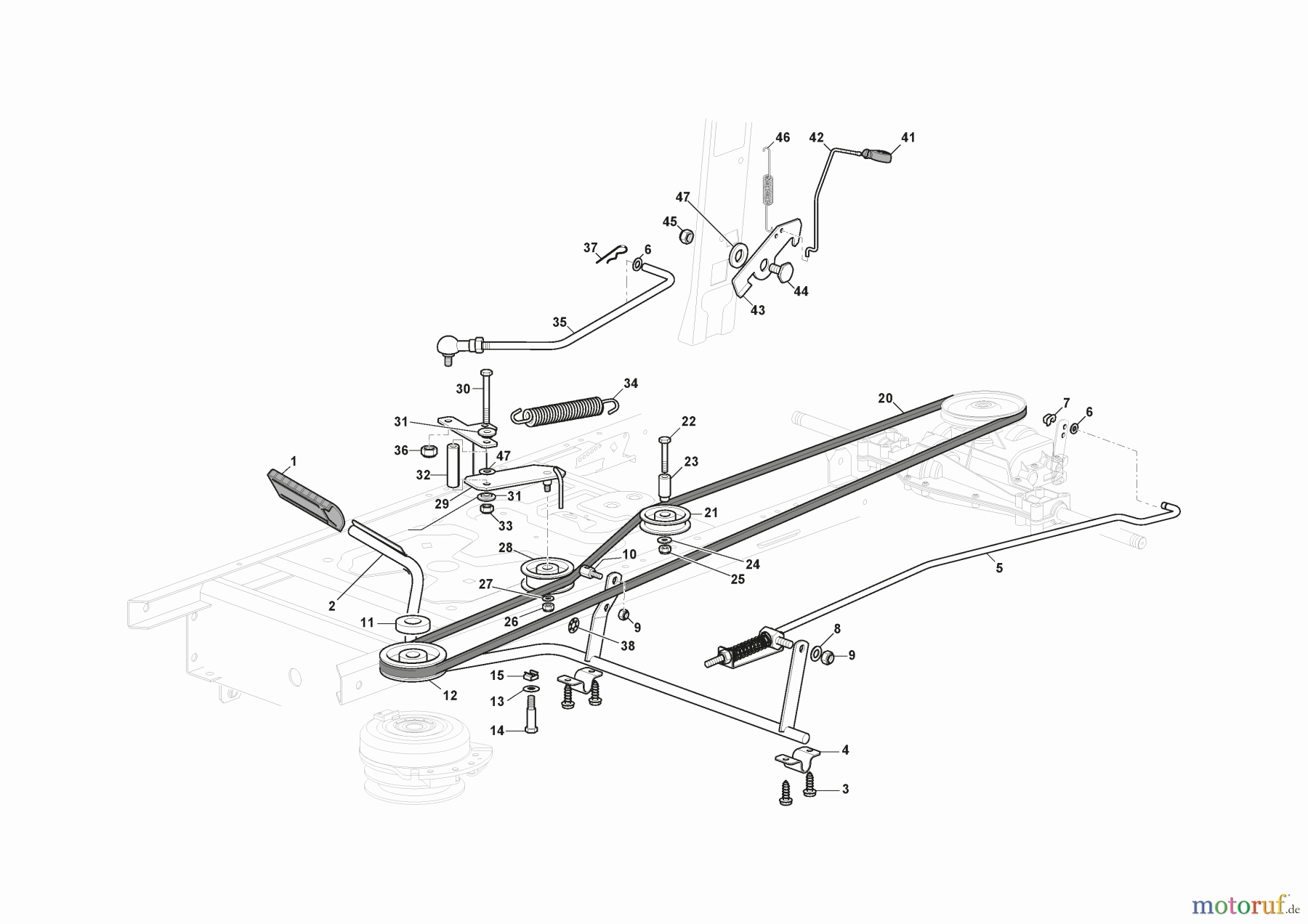 Stiga Aufsitzmäher Baujahr 2024 TORNADO 398 M (2024) 2T0510481/ST3 Bremse Und Wechsel Antrieb
