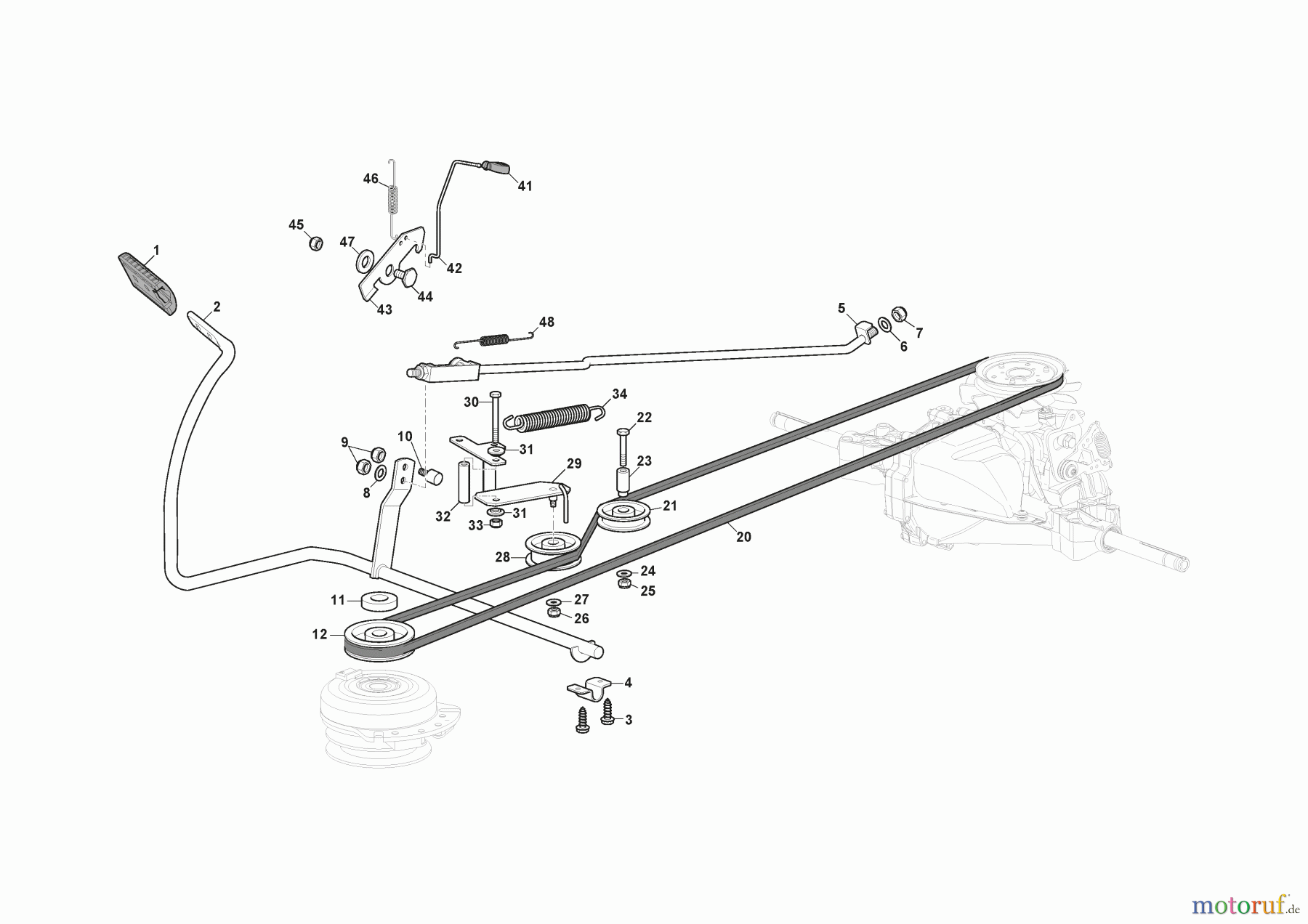 Stiga Aufsitzmäher Baujahr 2024 TORNADO 398 (2024) 2T0610481/ST1 Bremse Und Wechsel Antrieb