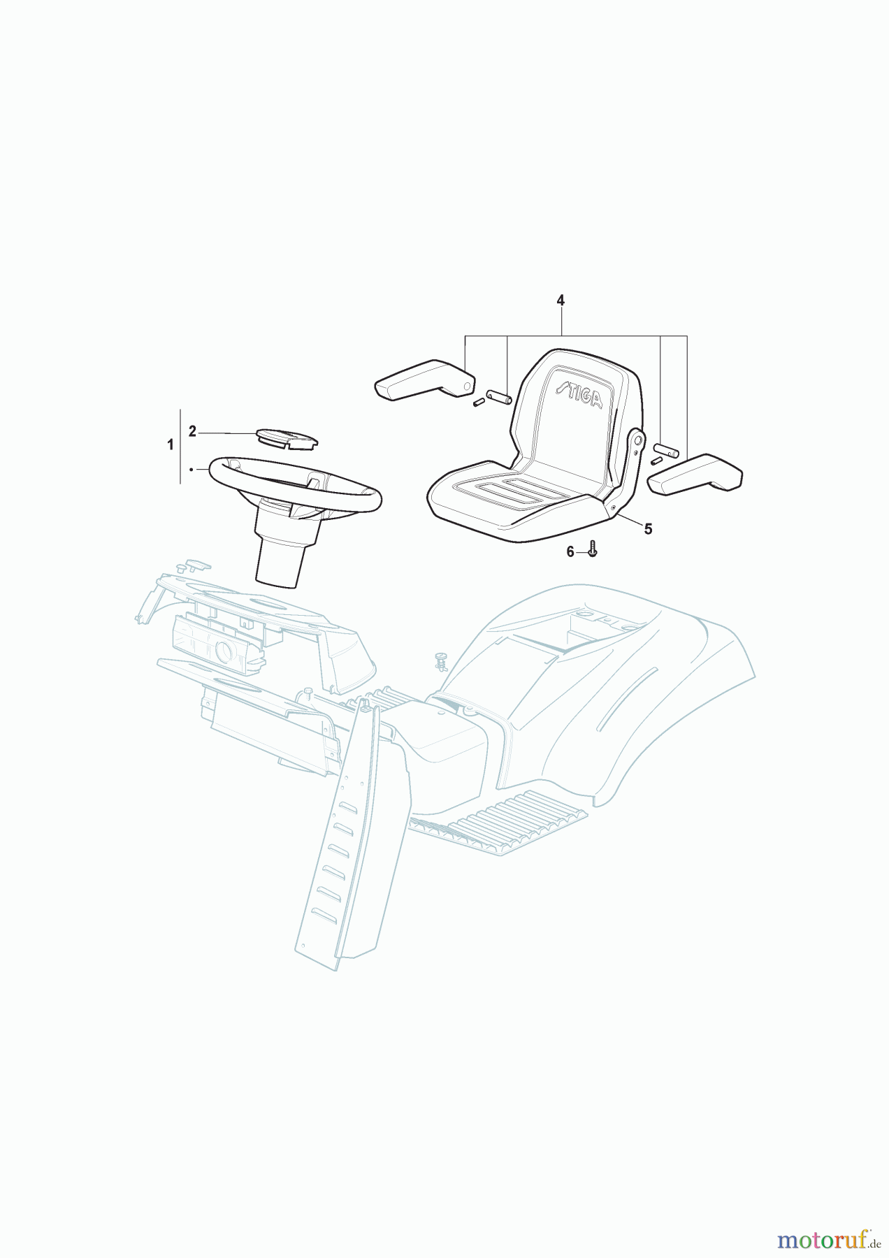  Stiga Aufsitzmäher Baujahr 2024 TORNADO 7108 W (2024) [2T1835481/ST1P] Sitz & Lenkrad