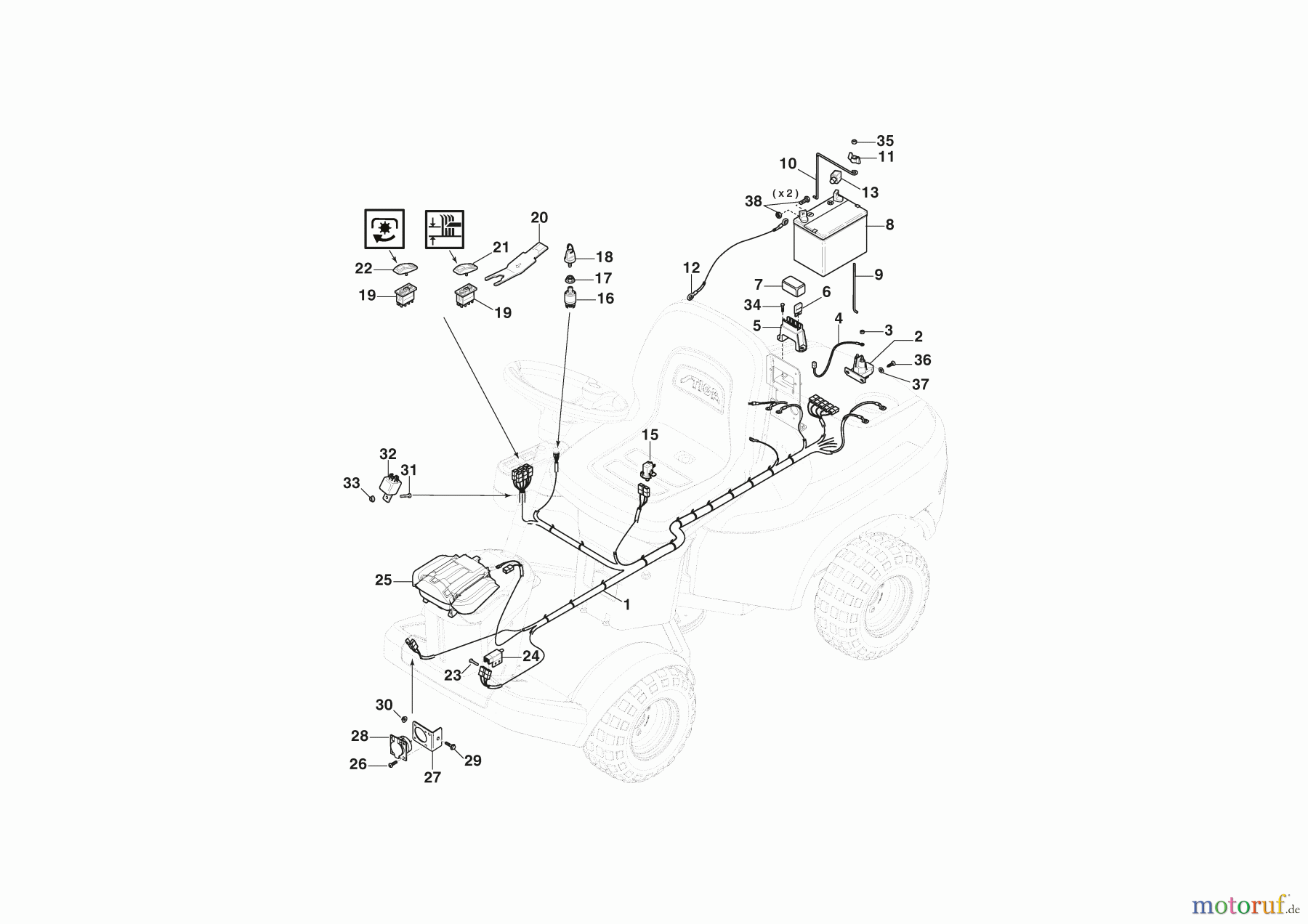 Stiga Frontmäher Baujahr 2024 Park 500 WX (2024) 2F6130645/ST2P Eletrischeteile